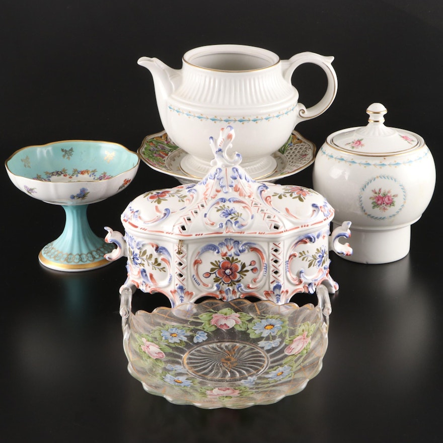 Schumann German Porcelain Tazza with Other Tableware and Accessories