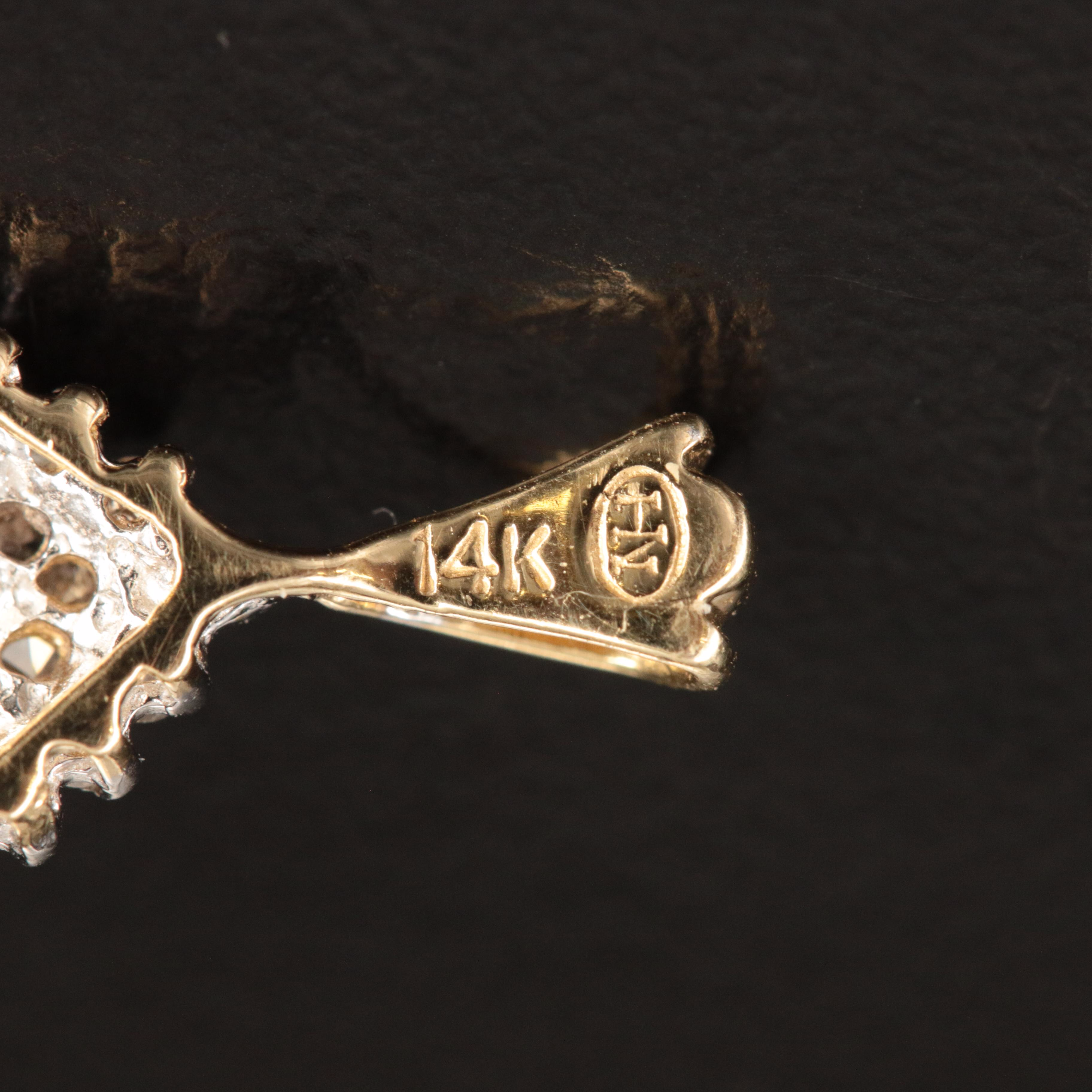 14K Sapphire and Diamond Teardrop Pendant