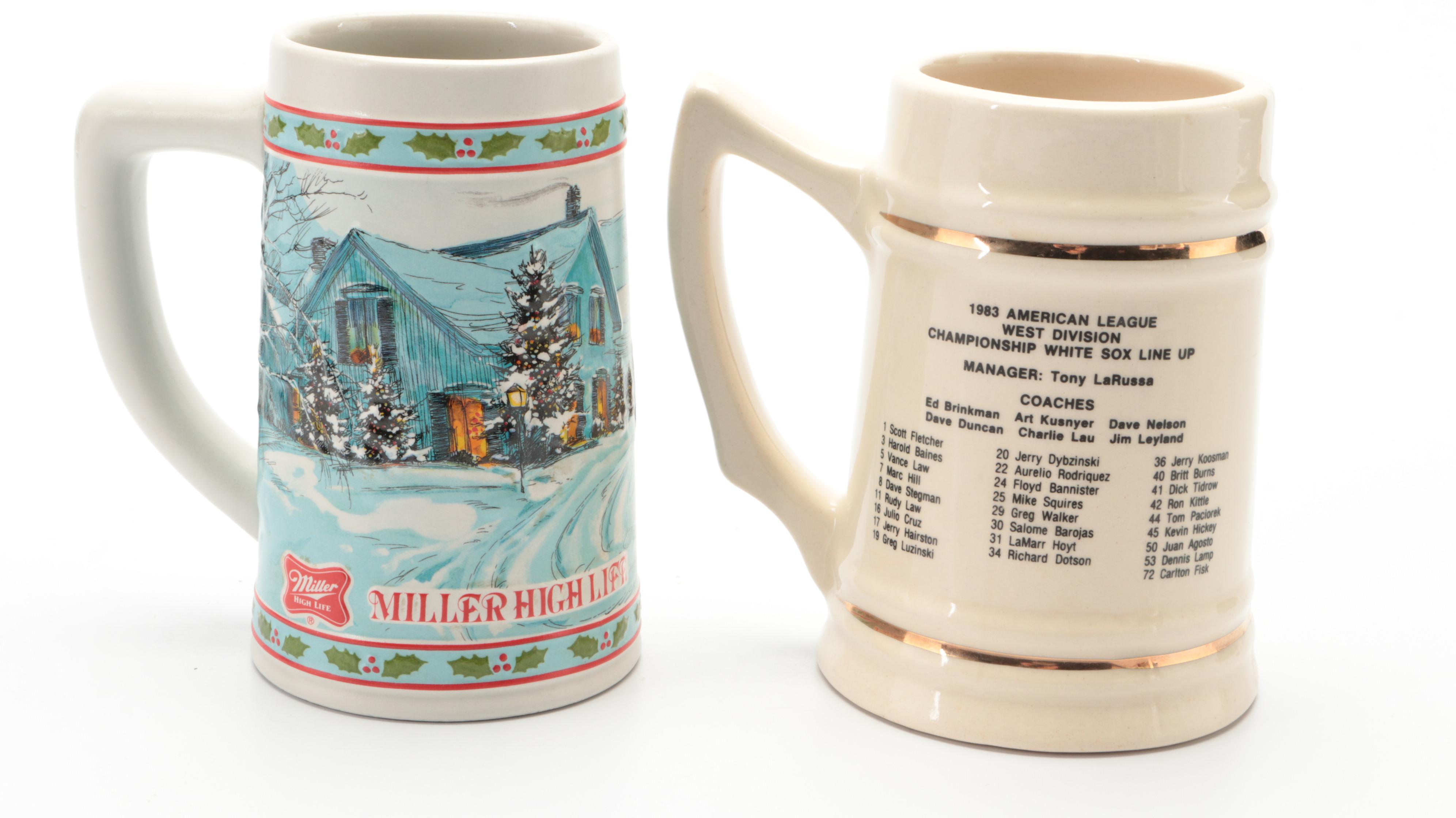 Ceramarte for Miller High Life Limited Edition Ceramic Mug with Other Beer Mugs