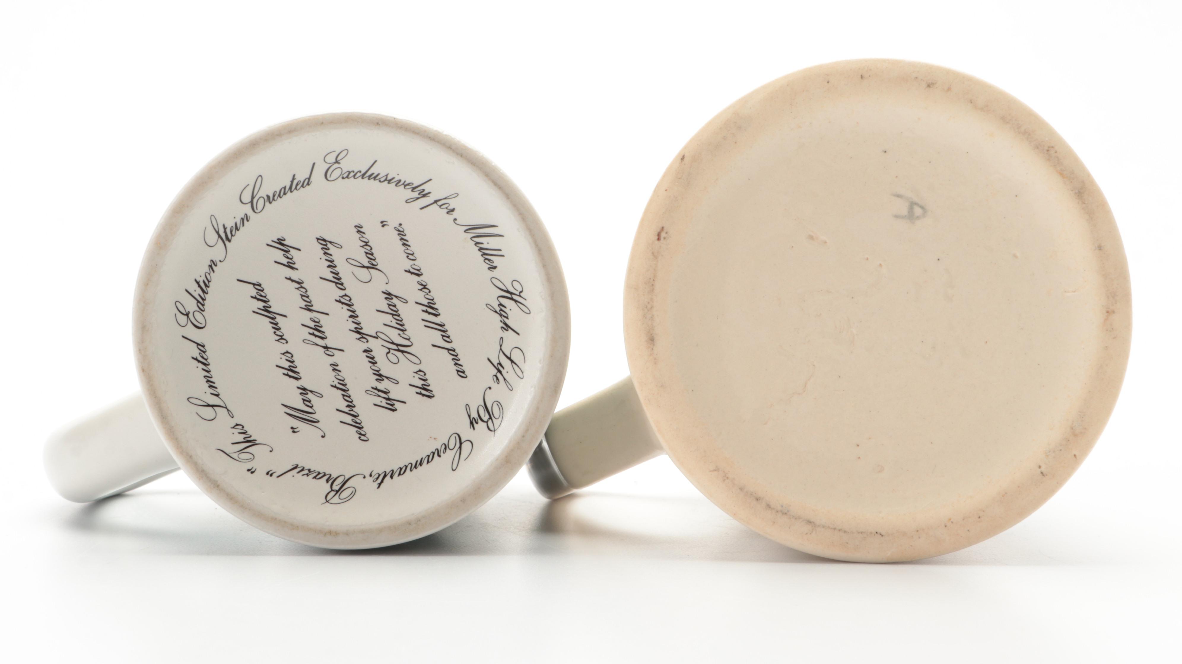 Ceramarte for Miller High Life Limited Edition Ceramic Mug with Other Beer Mugs