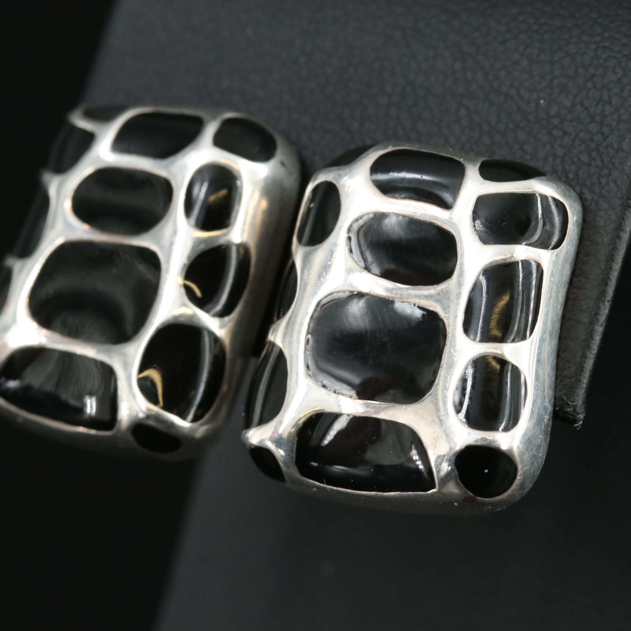 Sterling Enamel Spotted Earrings