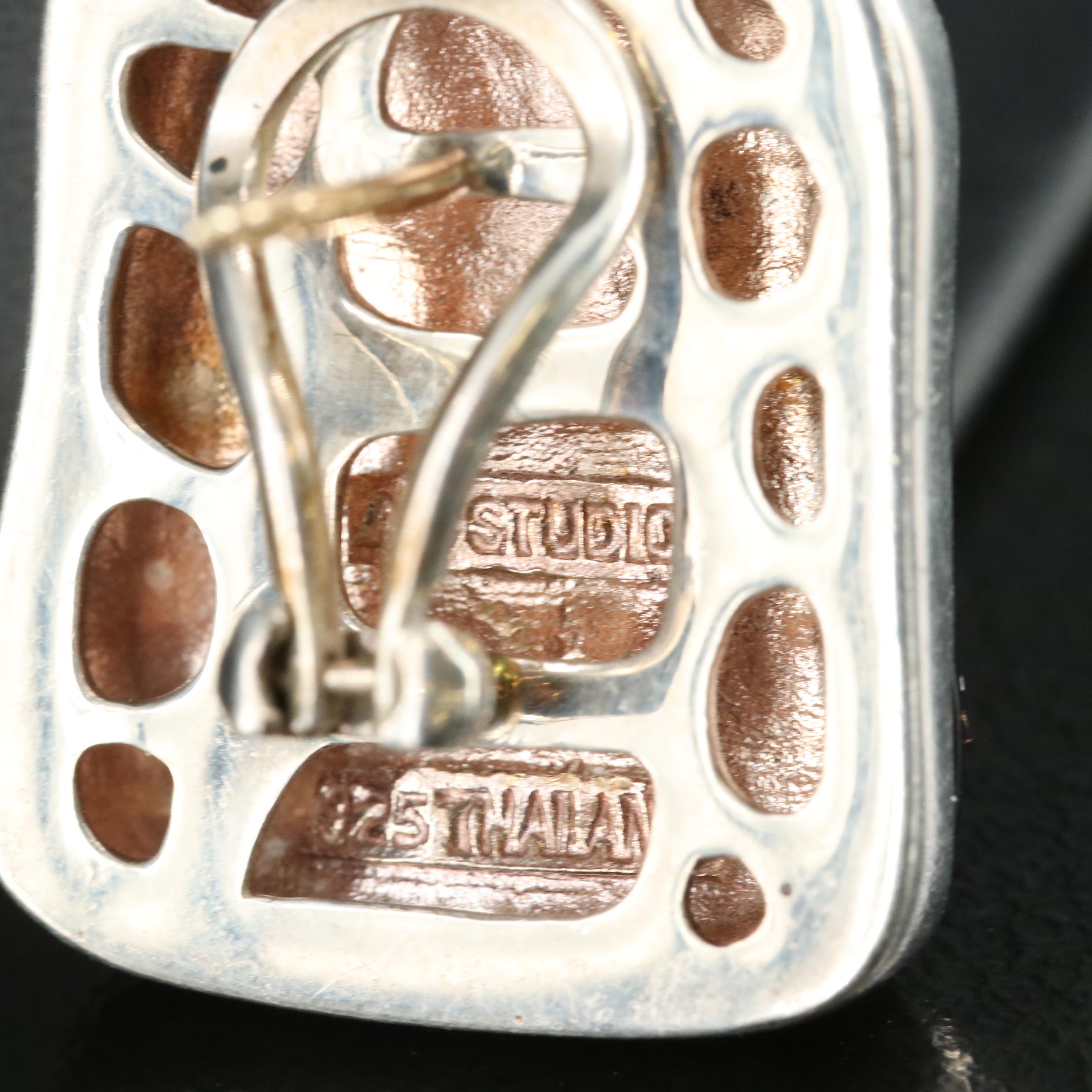 Sterling Enamel Spotted Earrings