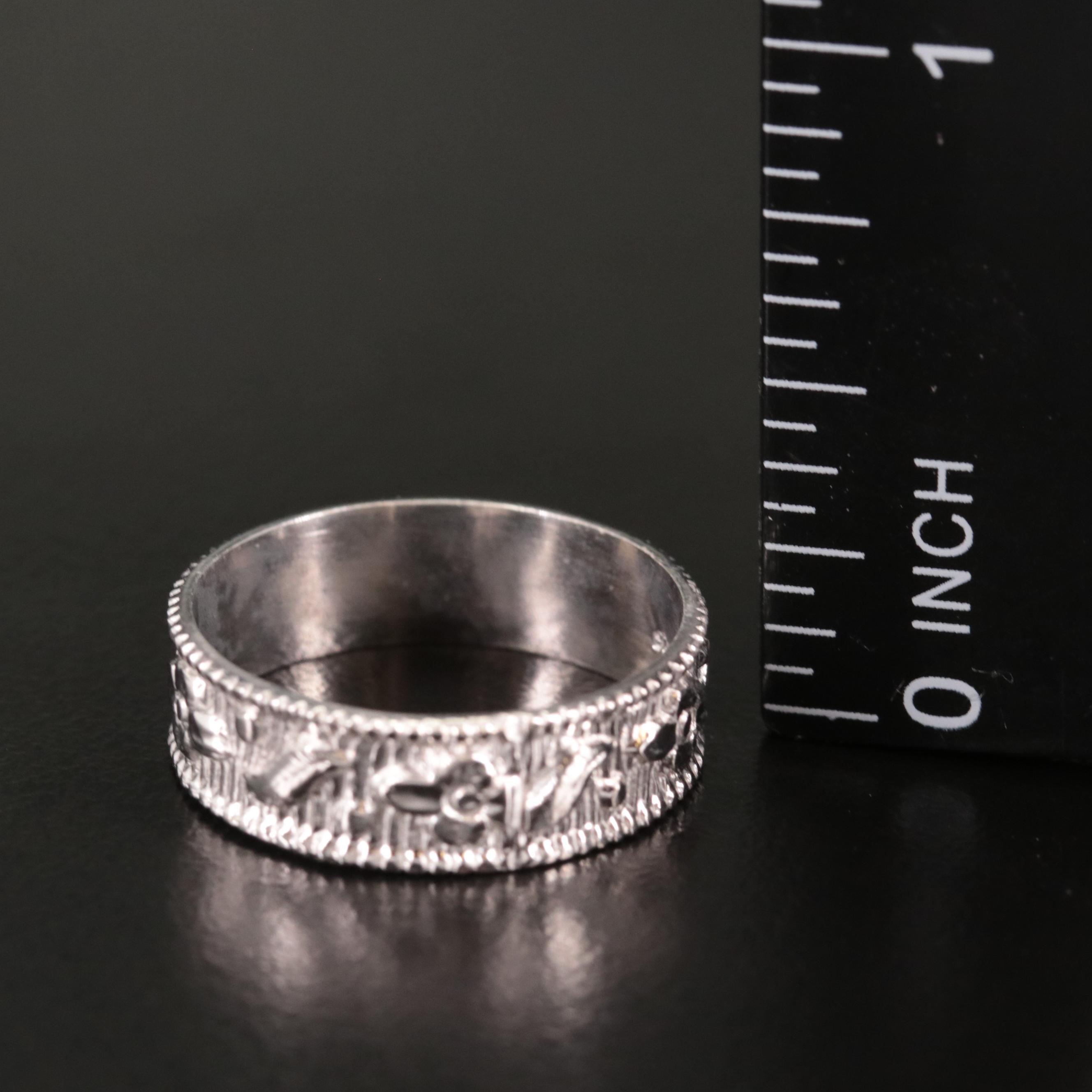 Sterling Band with Foliate Design