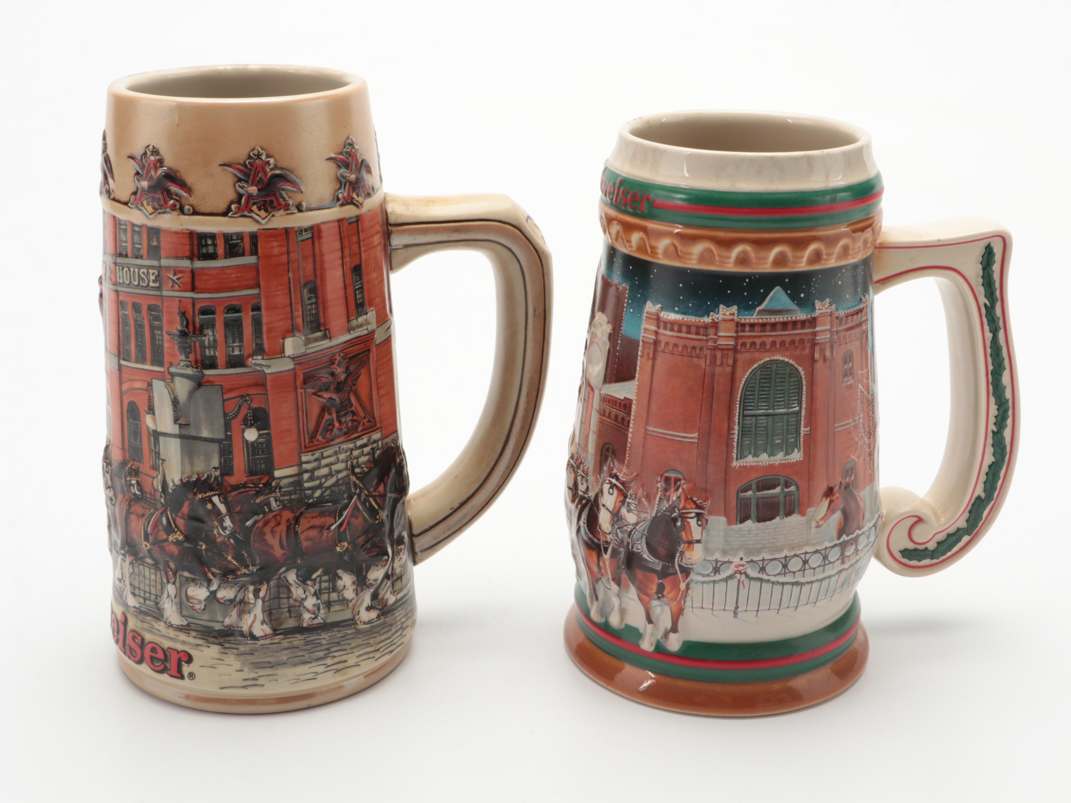 Anheuser-Busch Budweiser Holiday and More Clydesdale Beer Steins