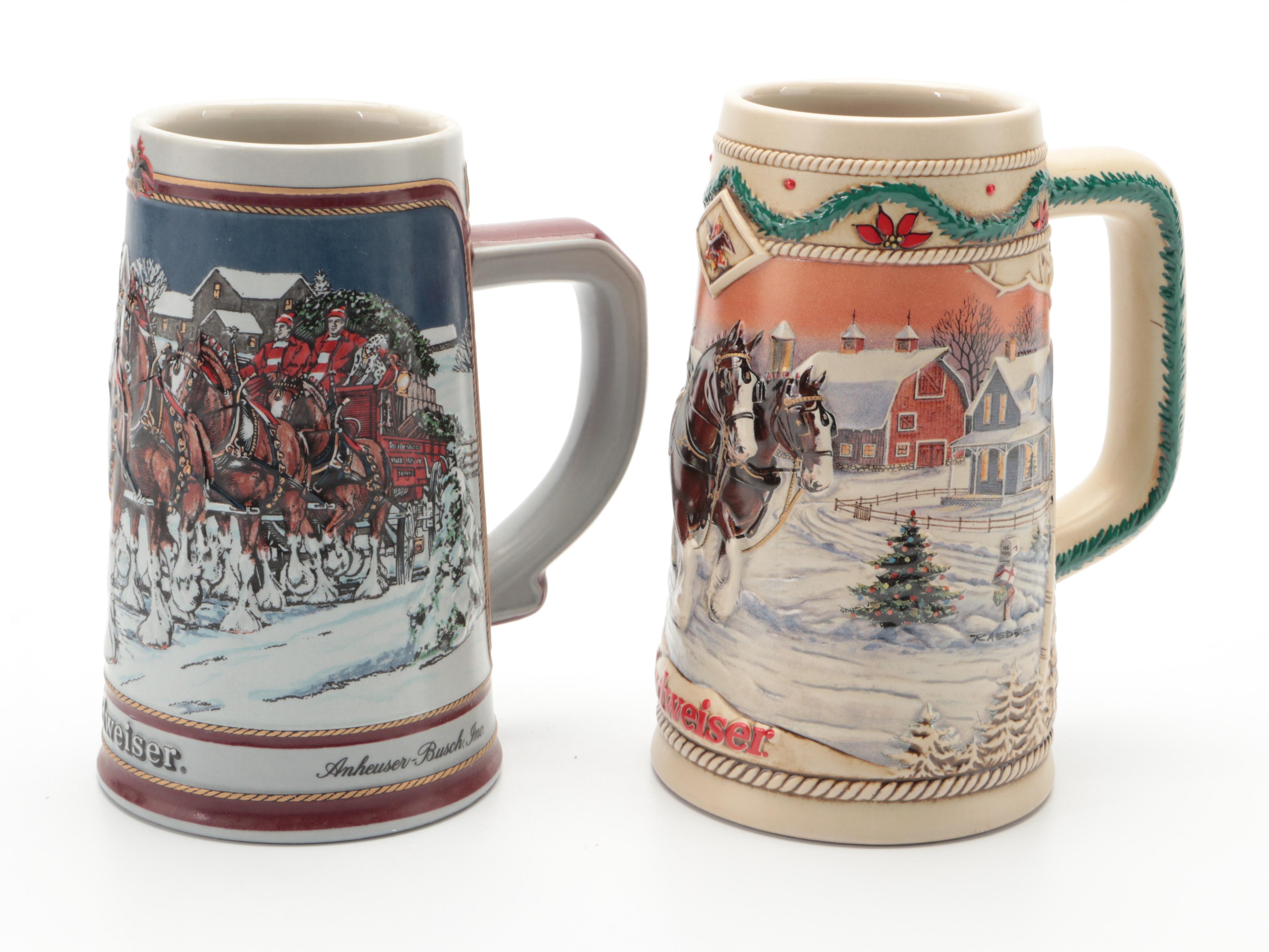 Anheuser-Busch Budweiser Holiday and More Clydesdale Beer Steins