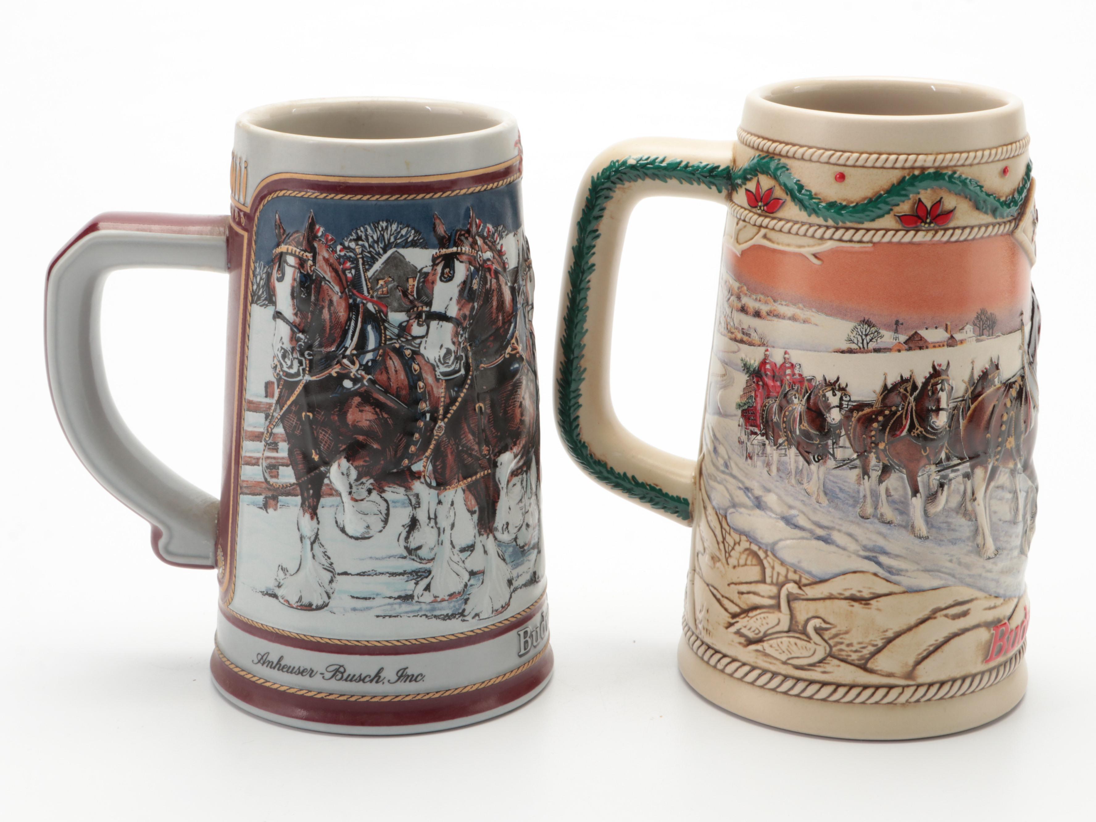 Anheuser-Busch Budweiser Holiday and More Clydesdale Beer Steins