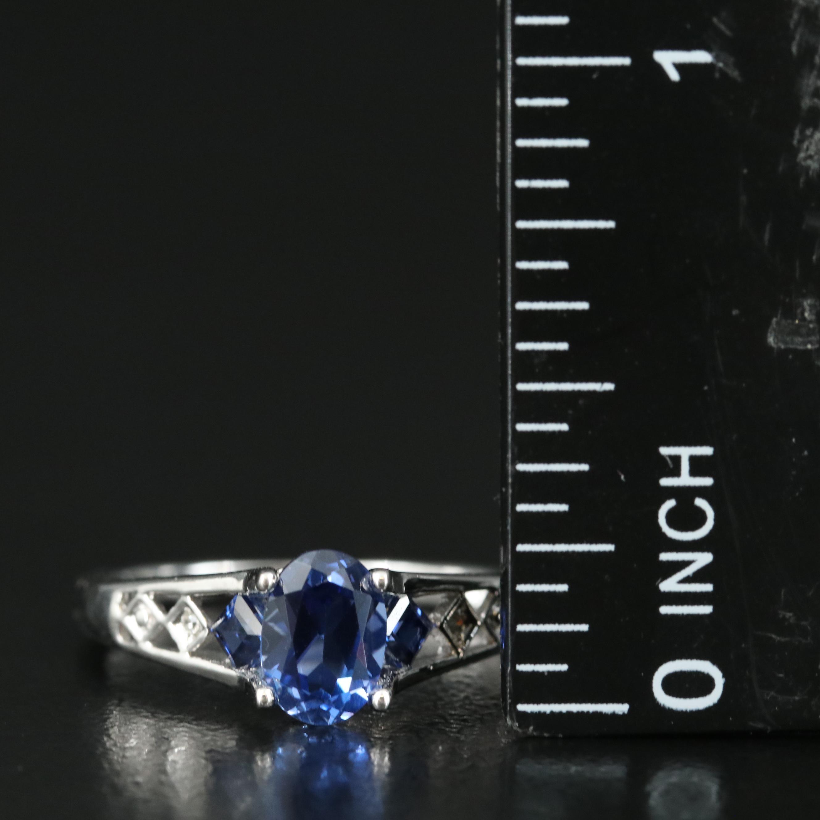 10K Sapphire and Diamond Ring