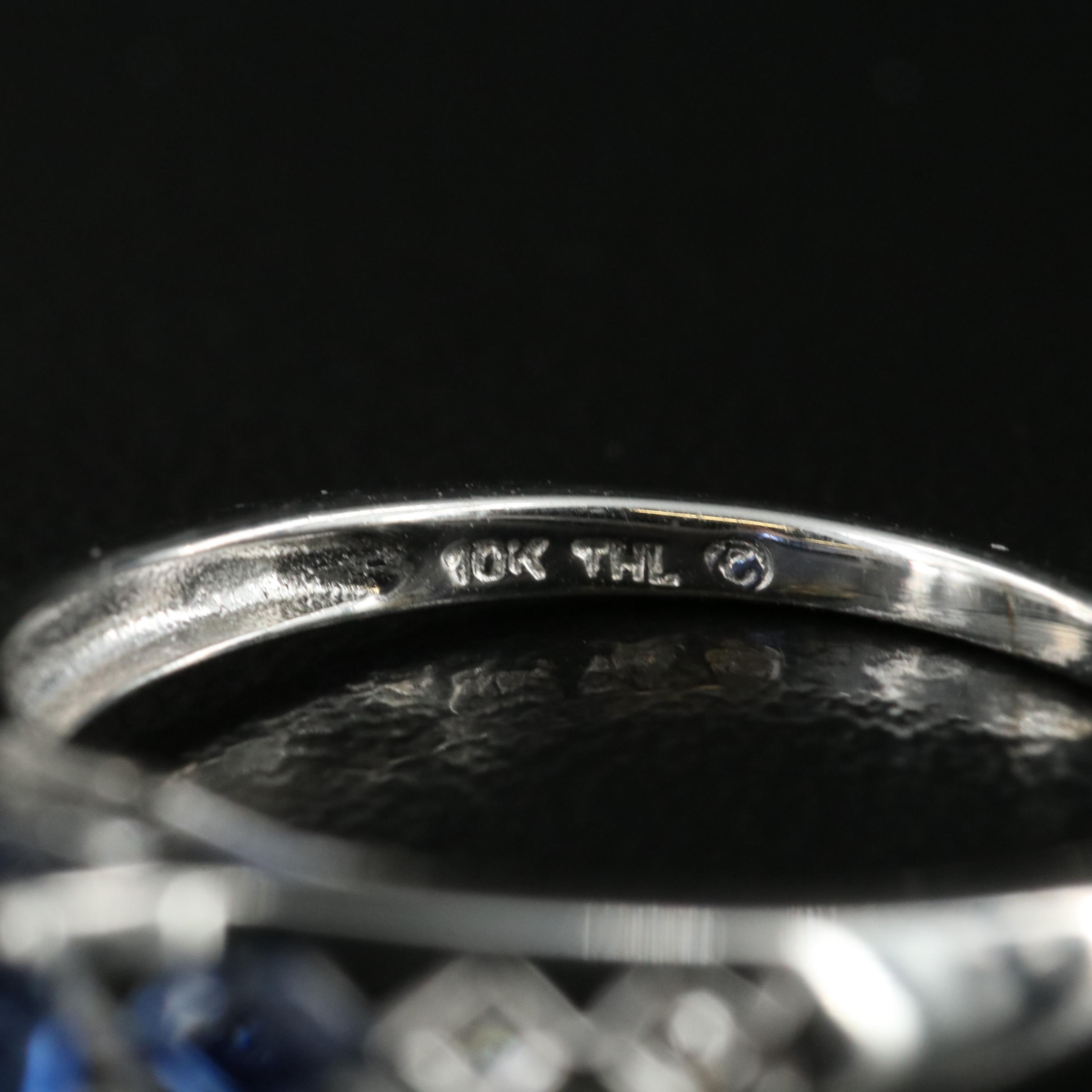 10K Sapphire and Diamond Ring