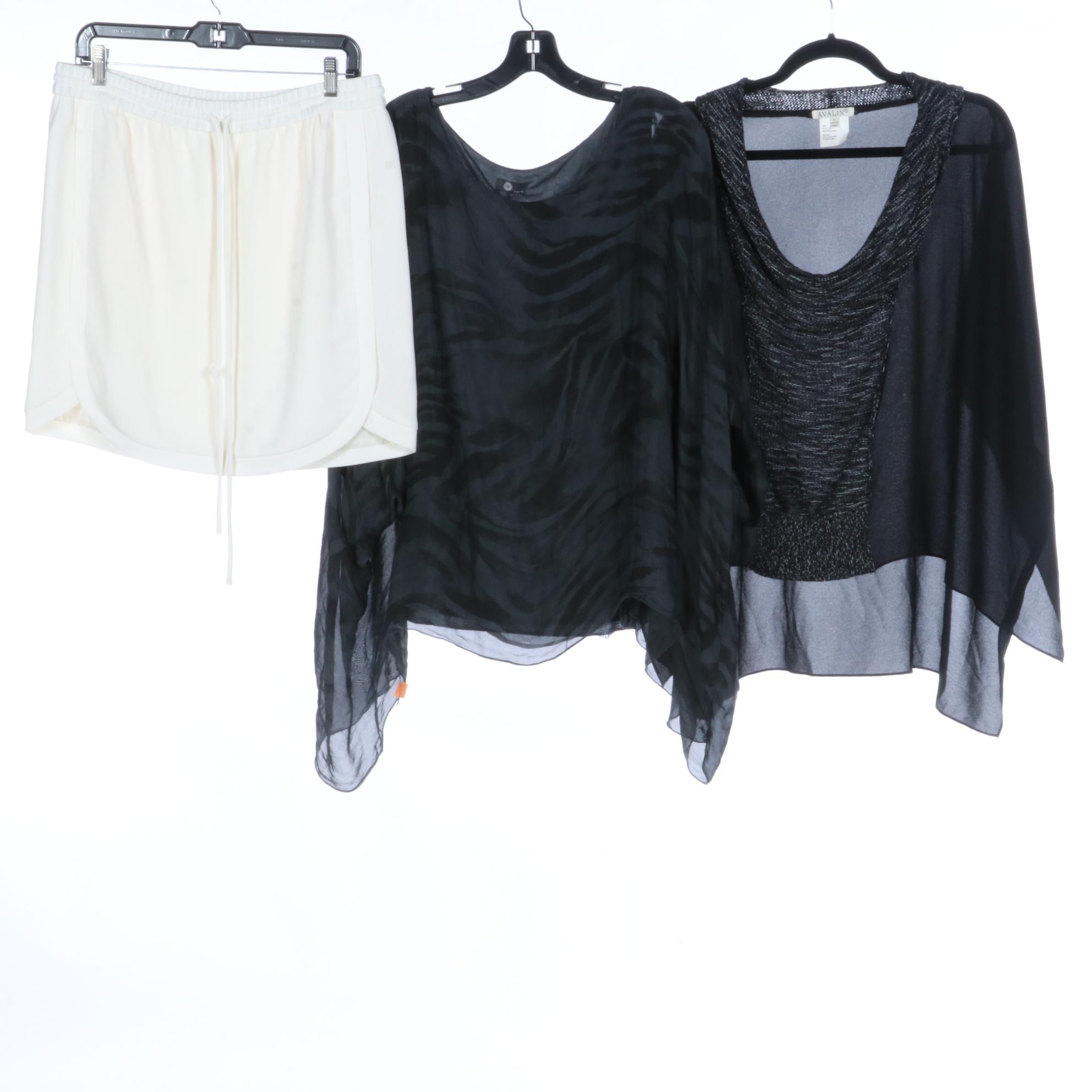 Adriano Goldschmied Pants, J. Crew Skirt, Current Air Blouse, and Other Tops