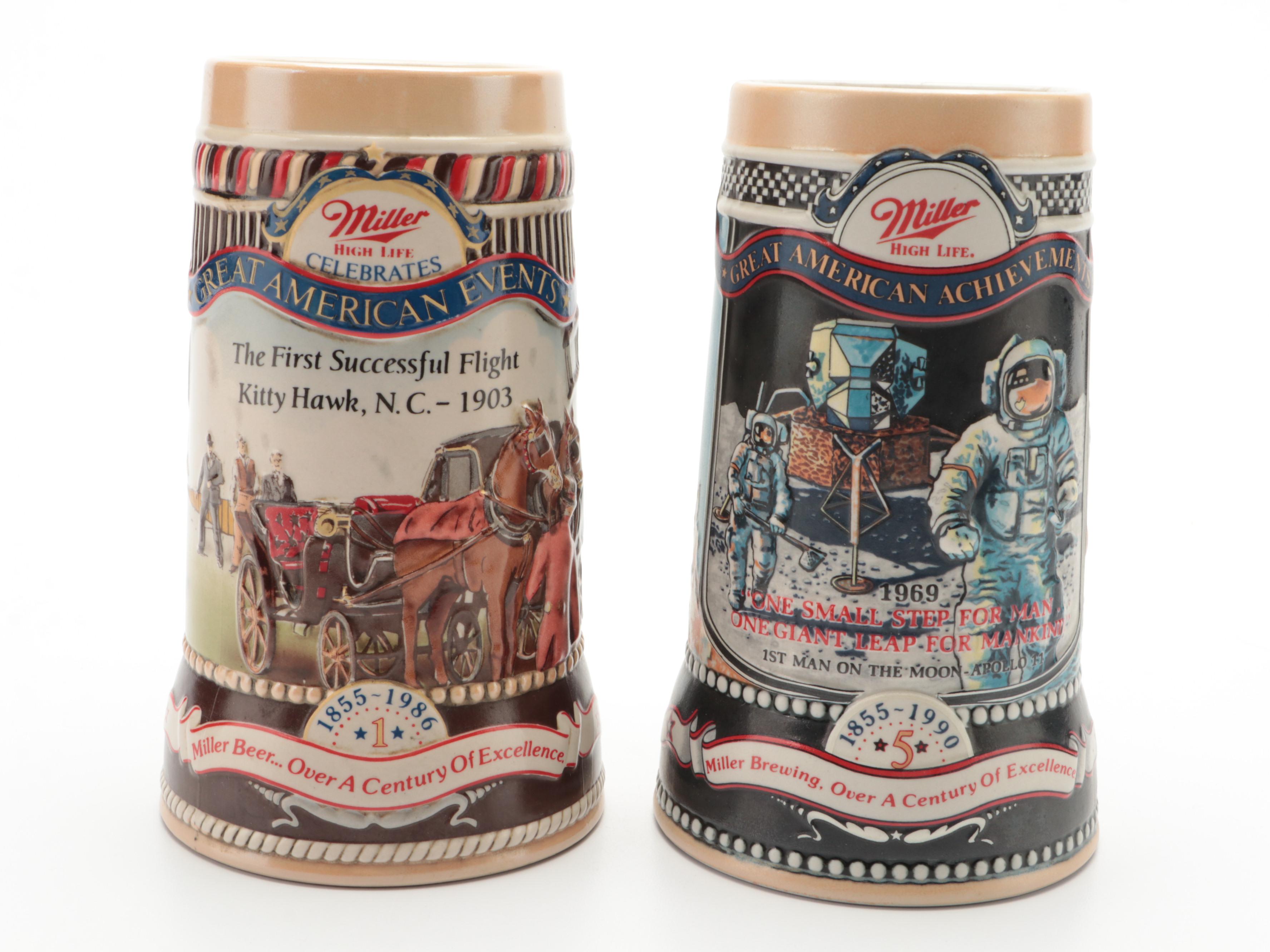 Miller High Life "Great American Achievements" and More Ceramic Beer Steins