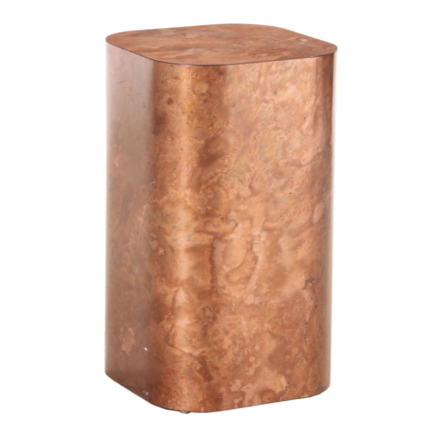 Modernist Style Copper-Finished Laminate Pedestal