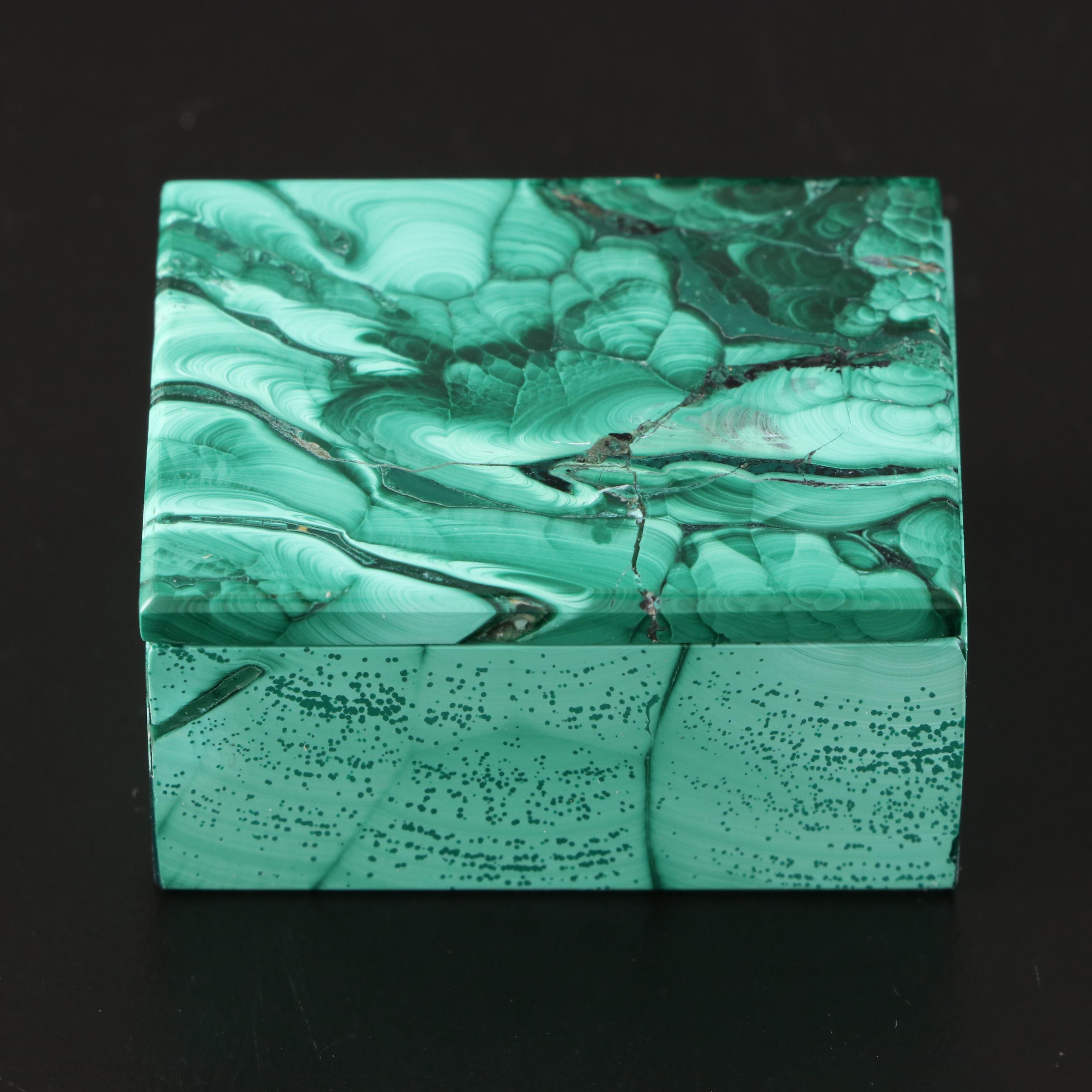 Mexican Stone Inlaid Sterling Silver Box with Other Trinket Boxes