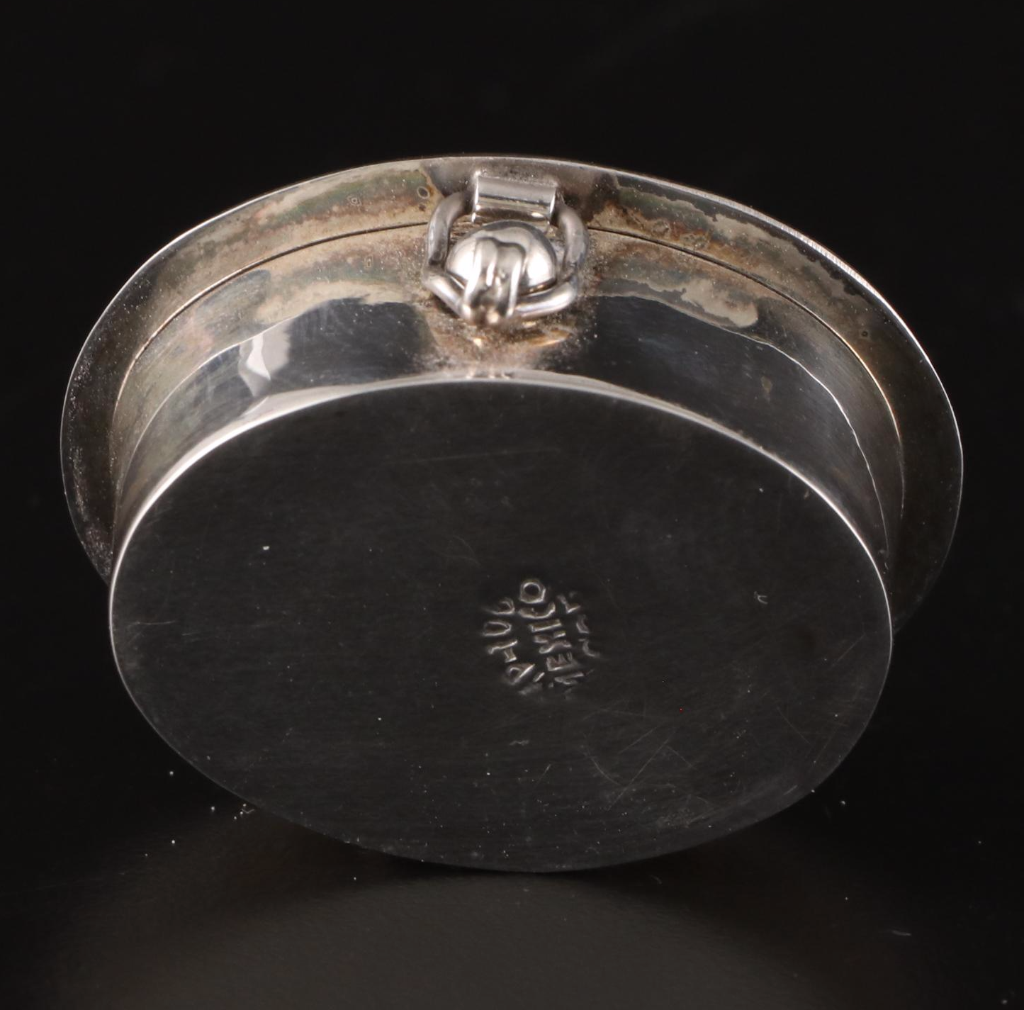 Mexican Stone Inlaid Sterling Silver Box with Other Trinket Boxes