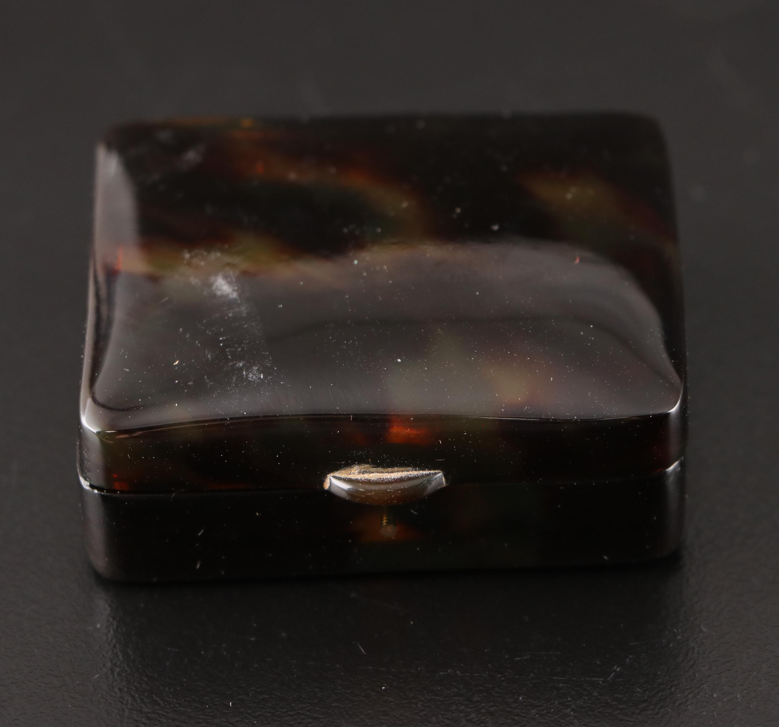 Mexican Stone Inlaid Sterling Silver Box with Other Trinket Boxes