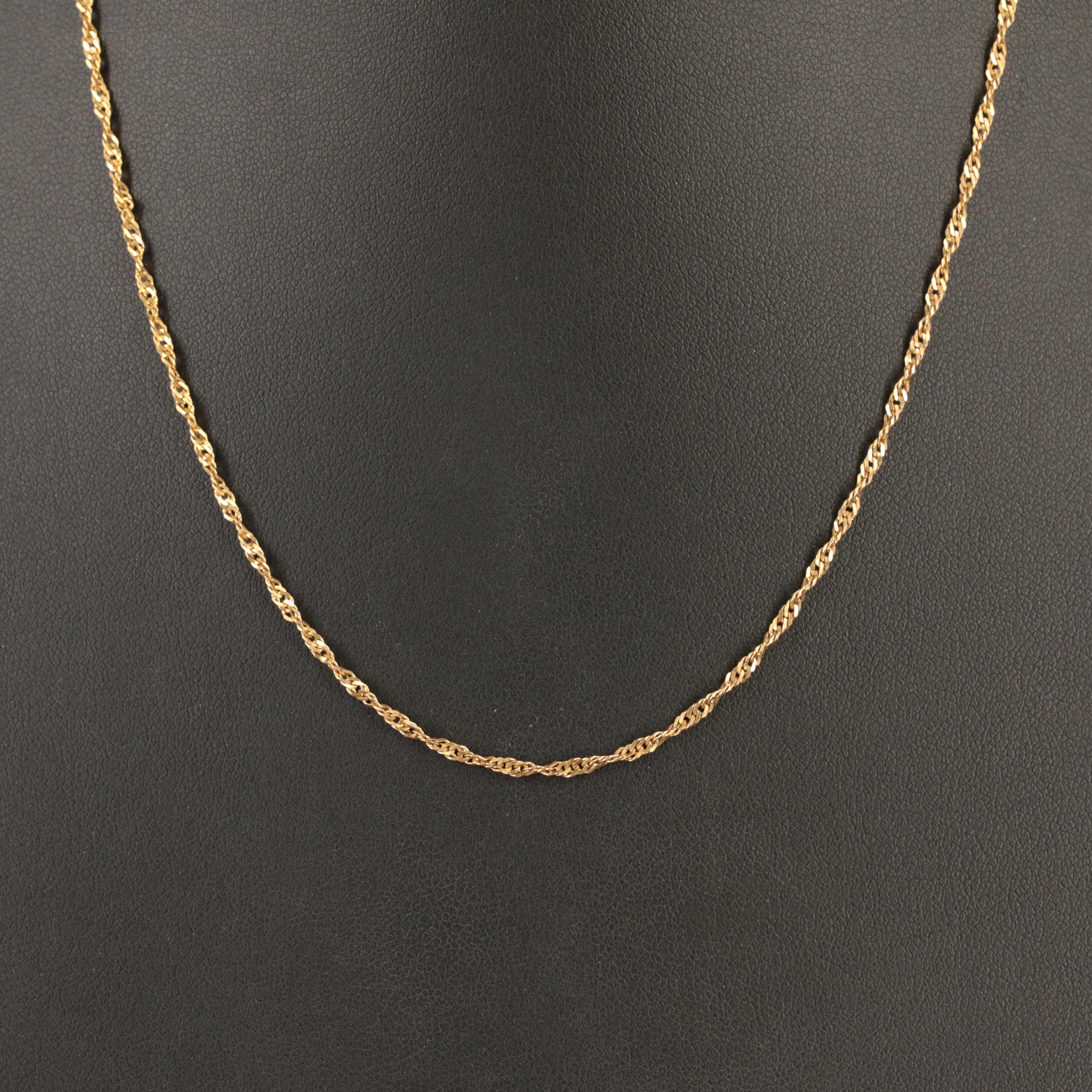 Italian 14K Singapore Chain Necklace