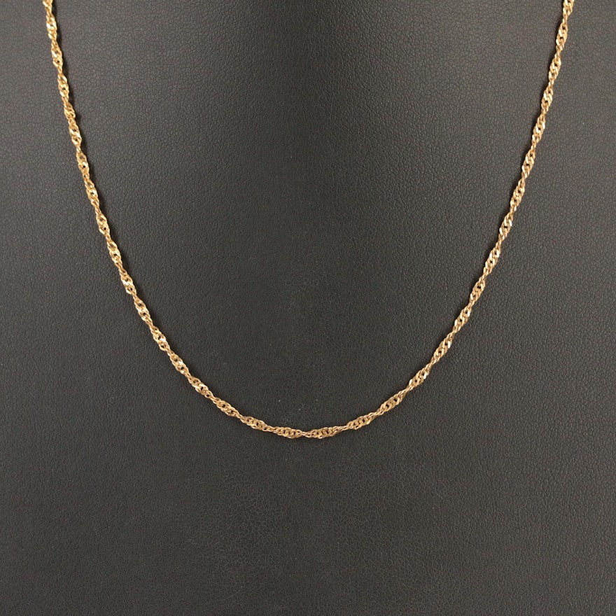 Italian 14K Singapore Chain Necklace