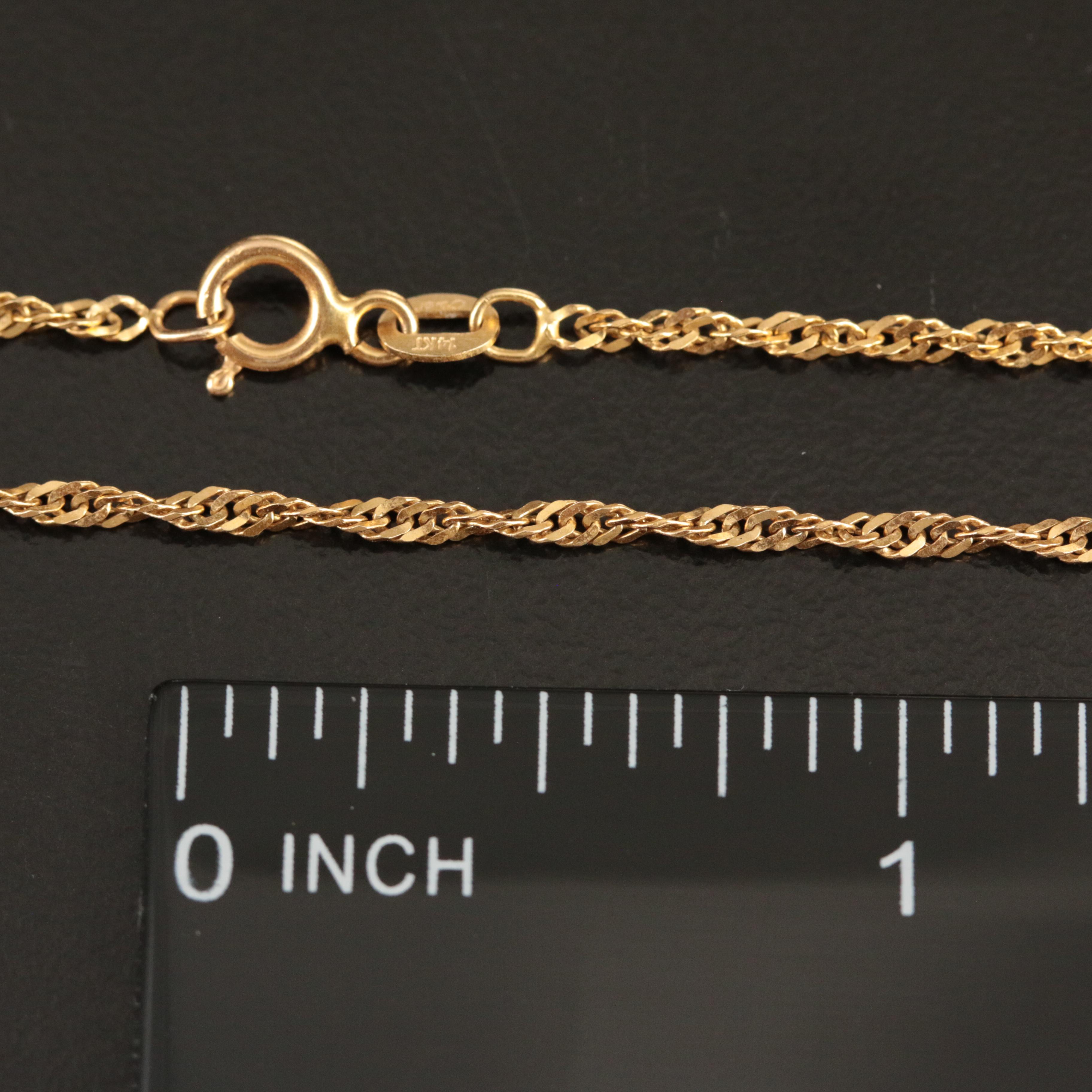 Italian 14K Singapore Chain Necklace