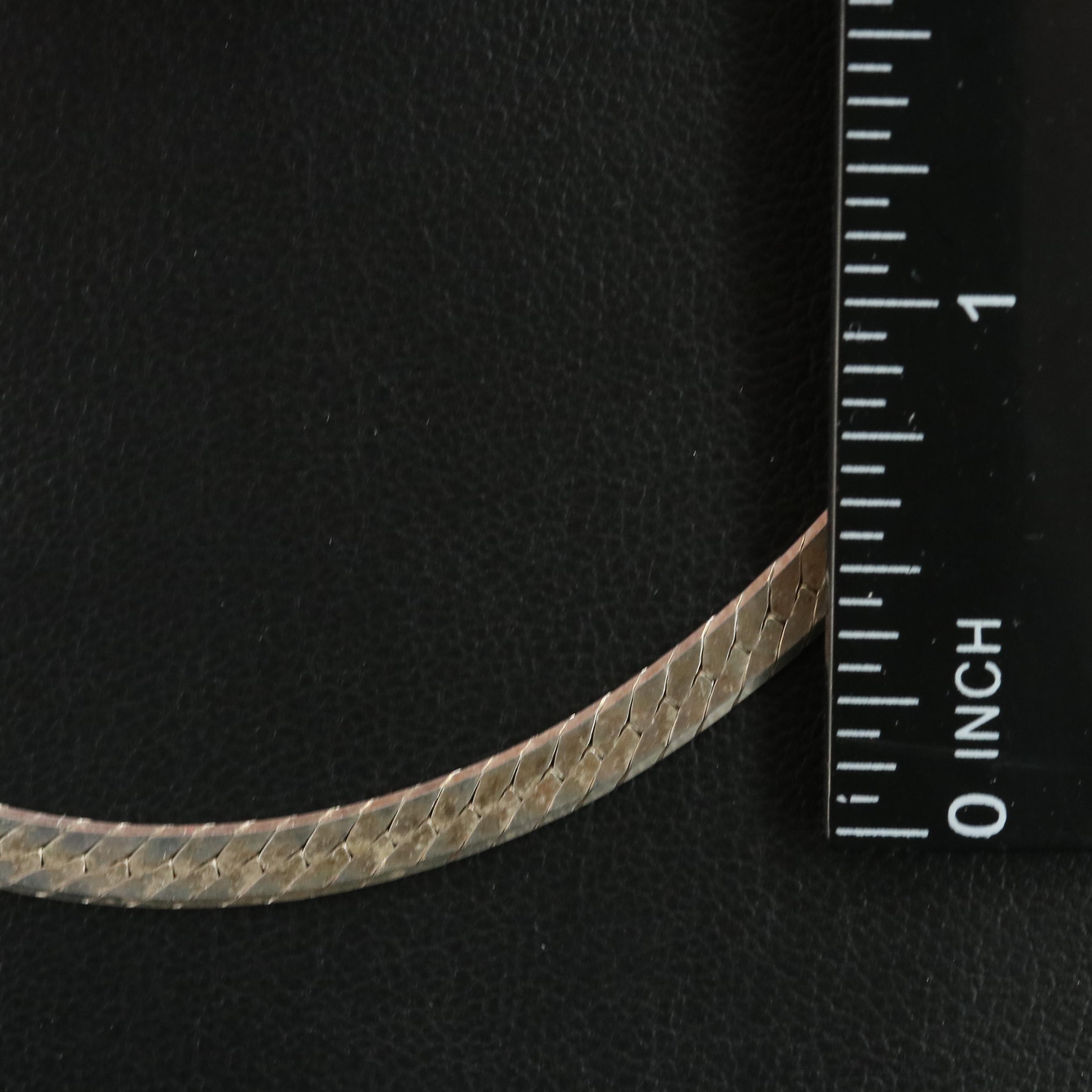 Sterling Herringbone Chain Necklace