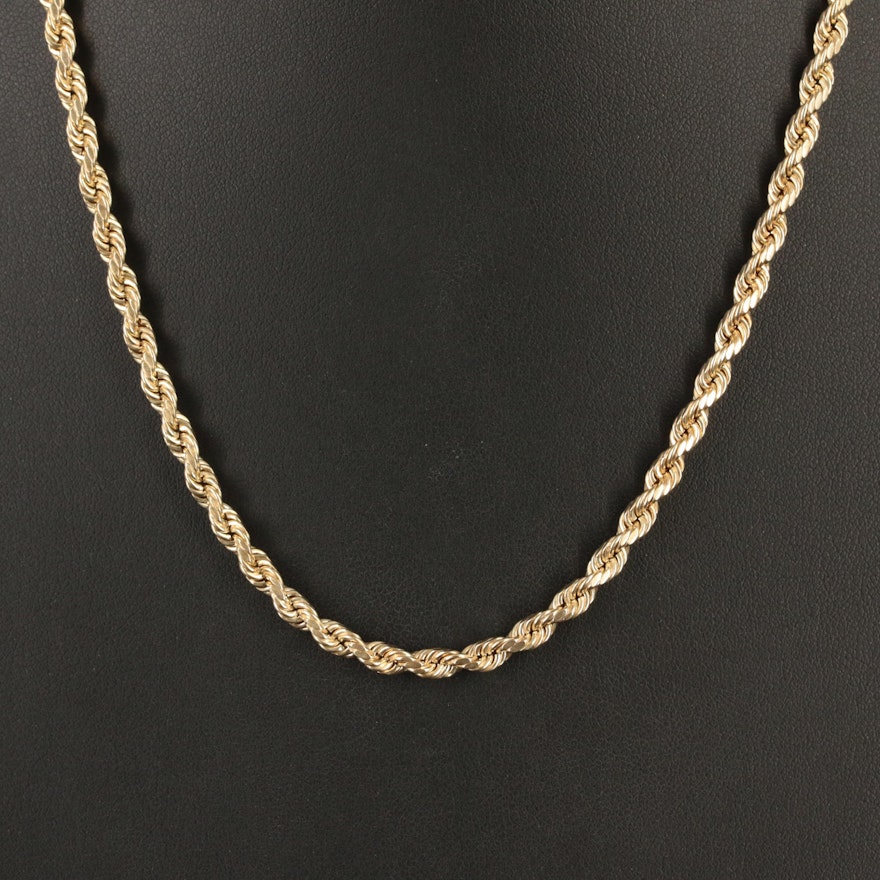 10K Rope Chain Necklace