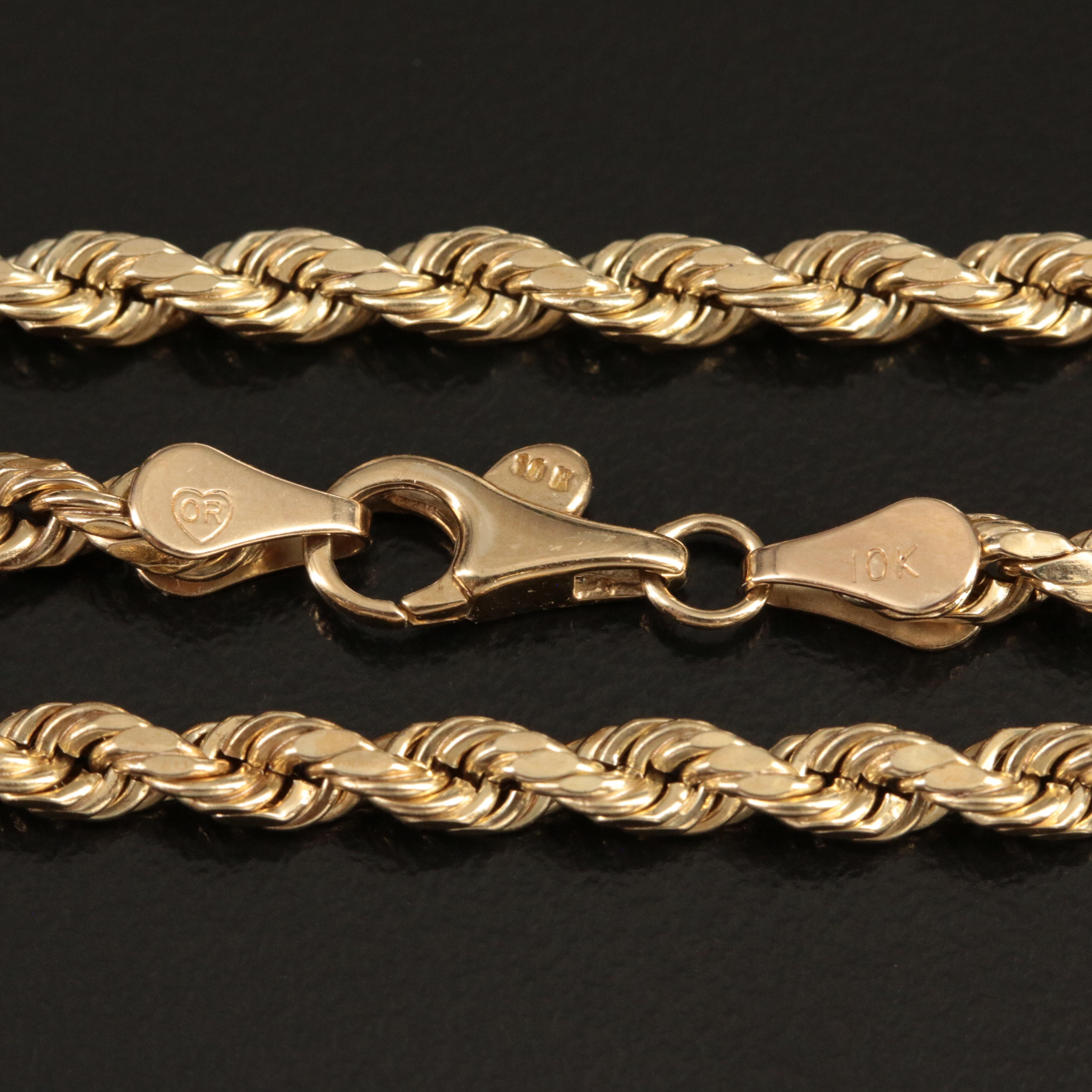 10K Rope Chain Necklace