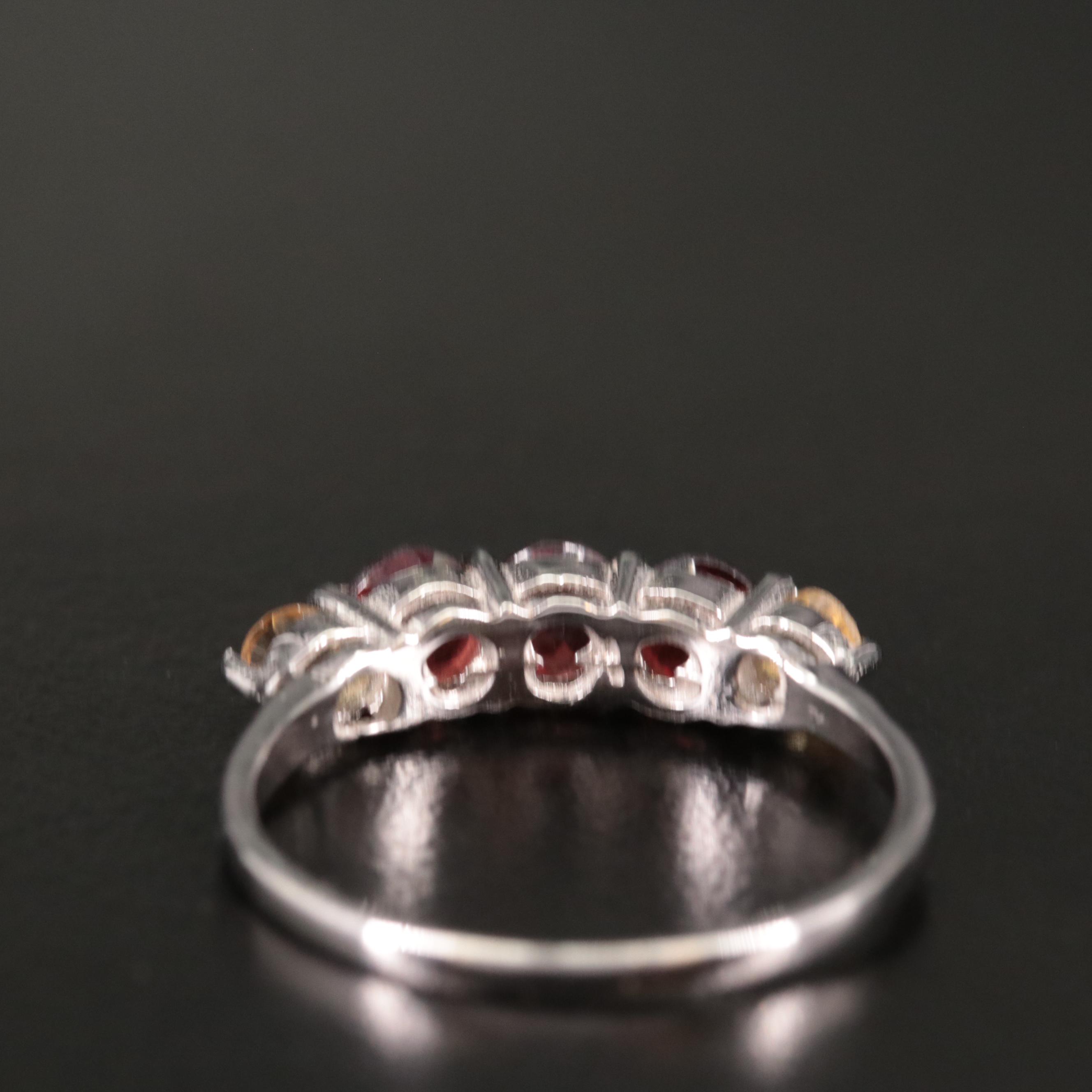 Sterling Garnet and Citrine Ring