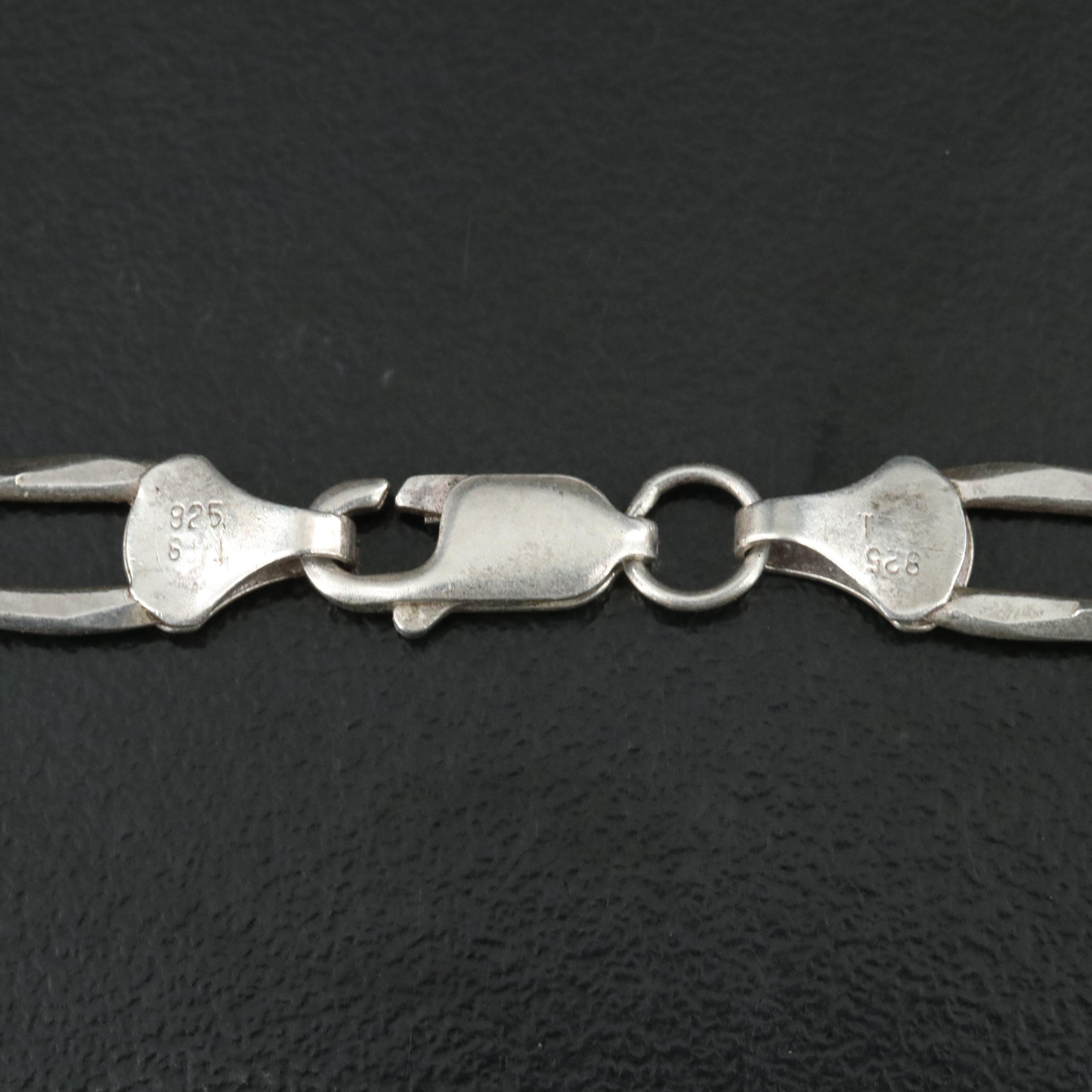 Sterling Figaro Chain Necklace