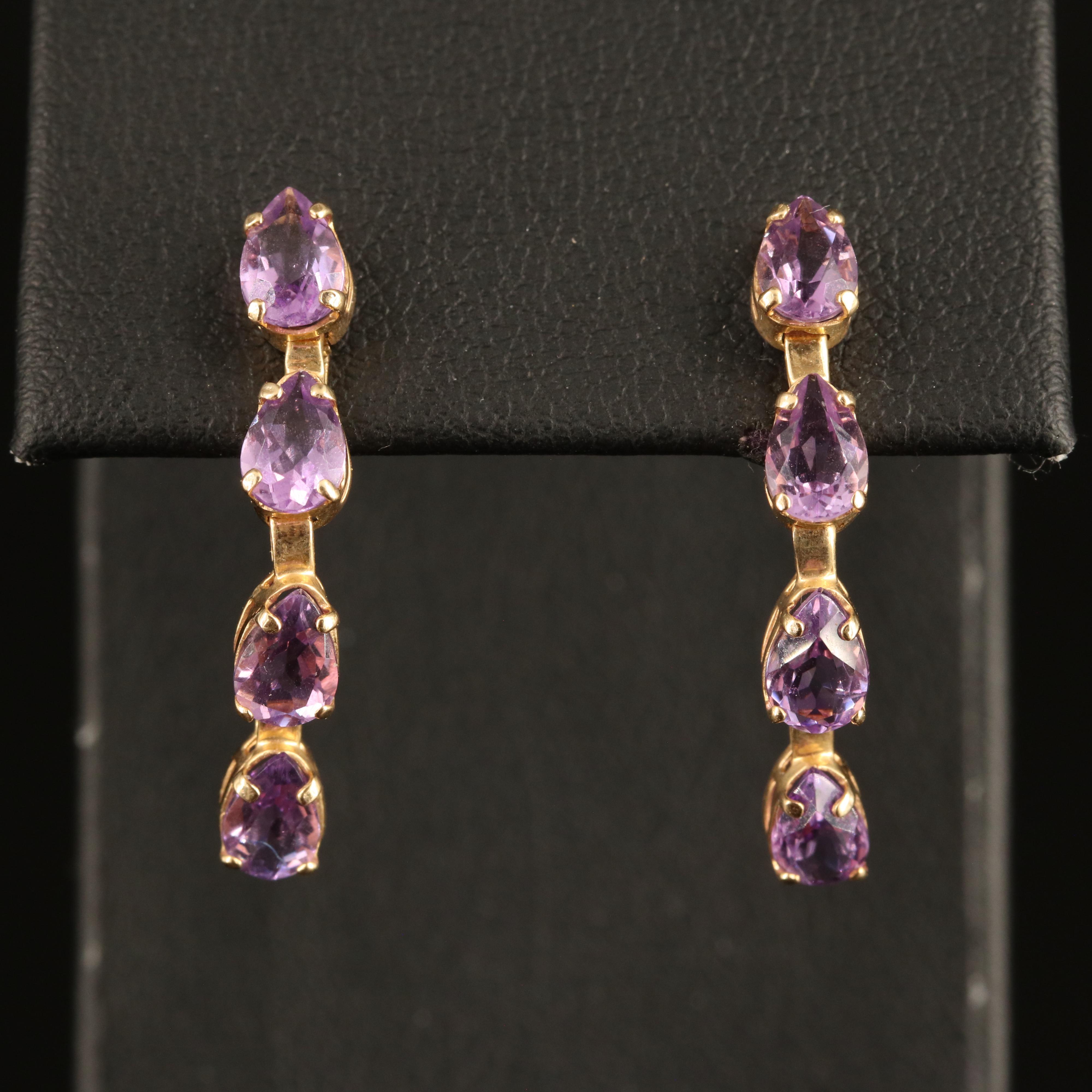 14K Amethyst Earrings