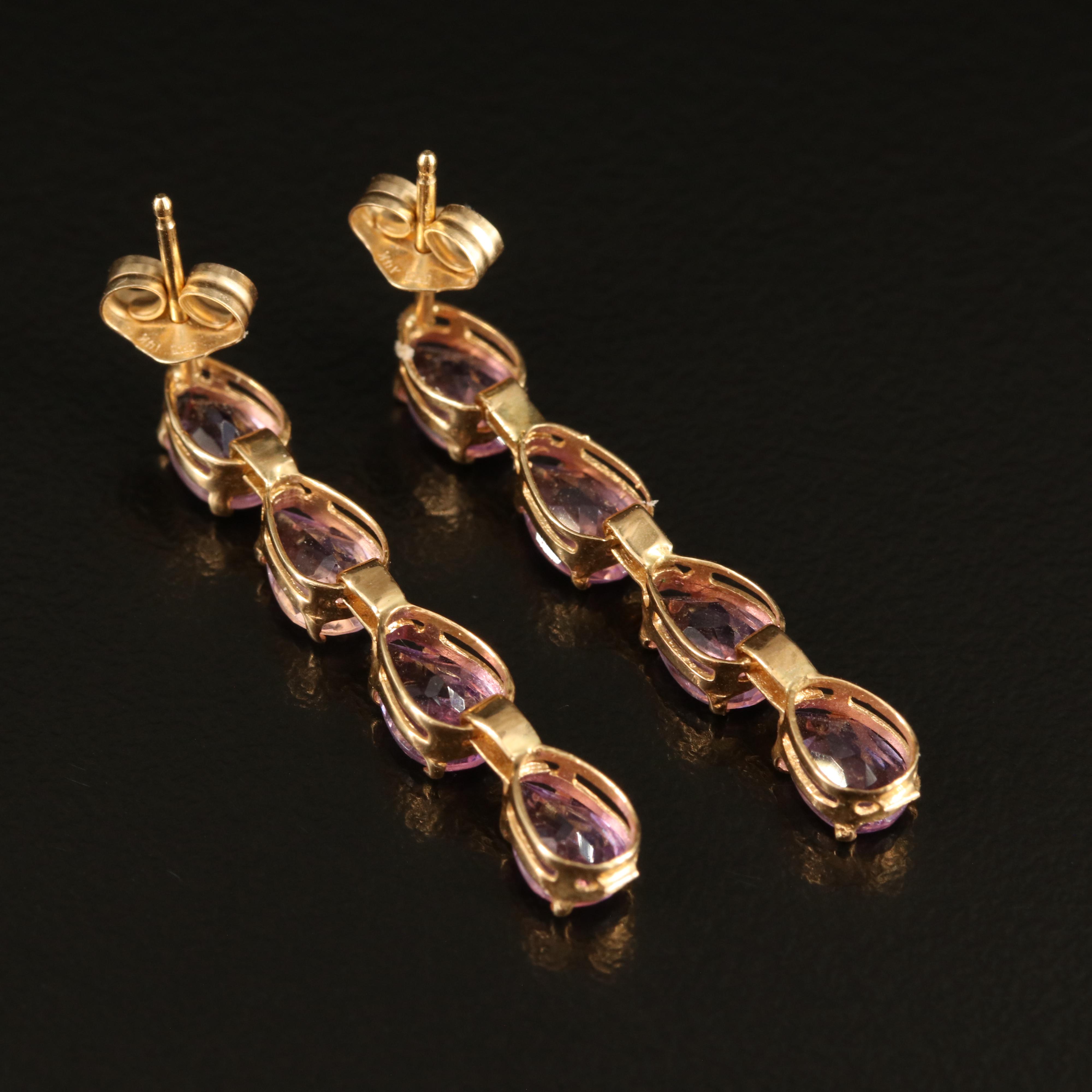 14K Amethyst Earrings