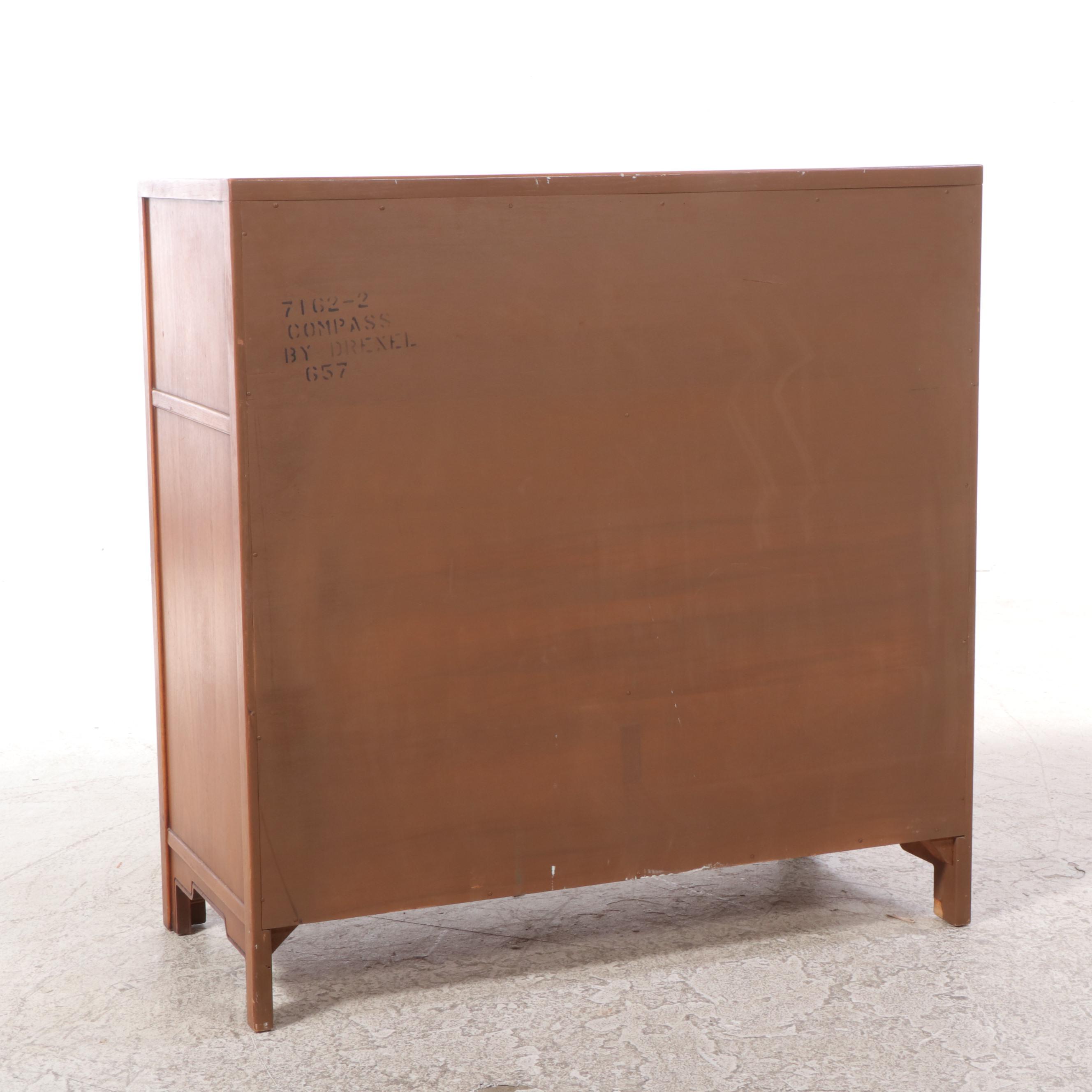 Compass by Drexel Walnut Dresser with Folding Mirror, Mid to Late 20th Century