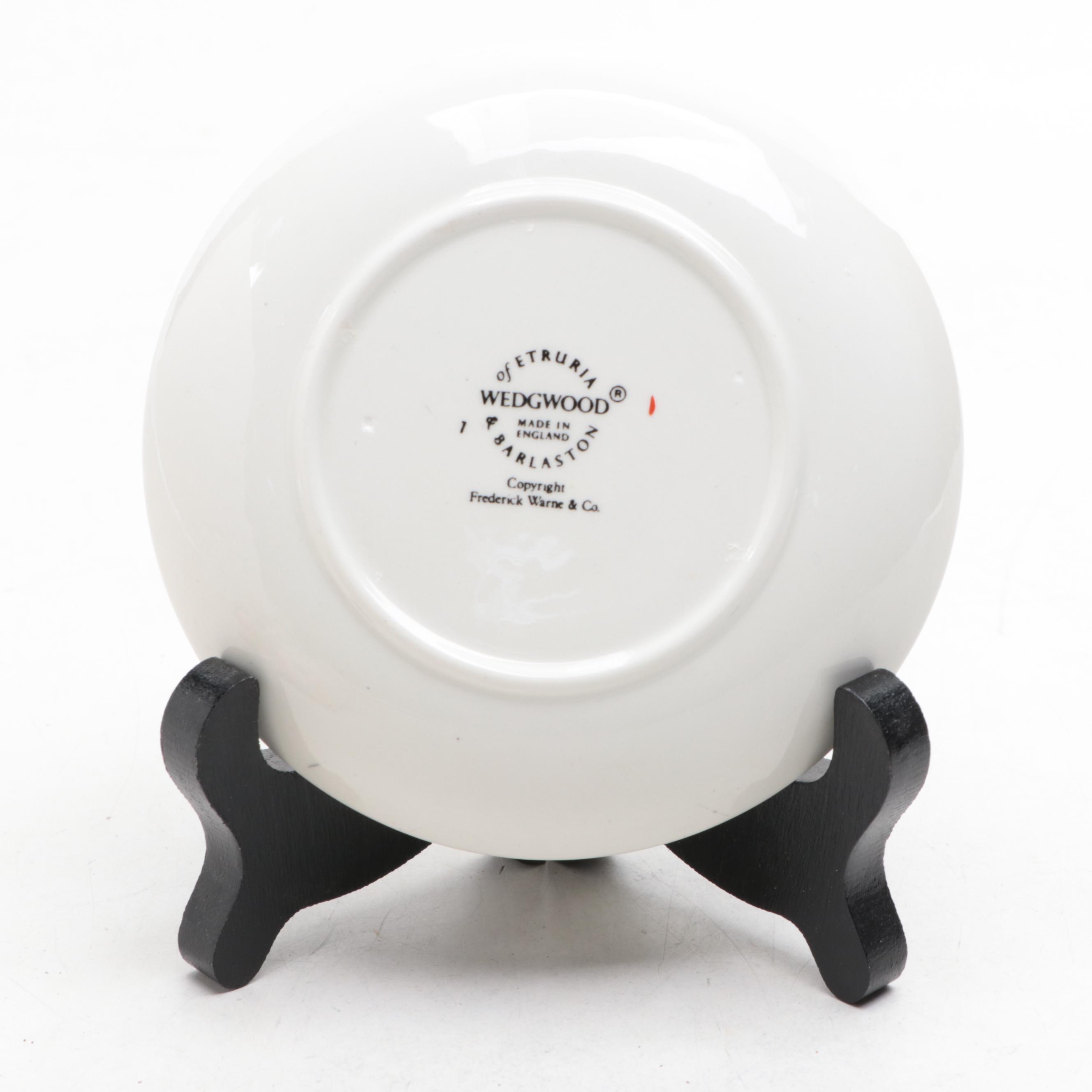 F. Warne "Cousin Ribby" and "Mrs. Rabbit" Ceramic Figurines with Trinket Dish