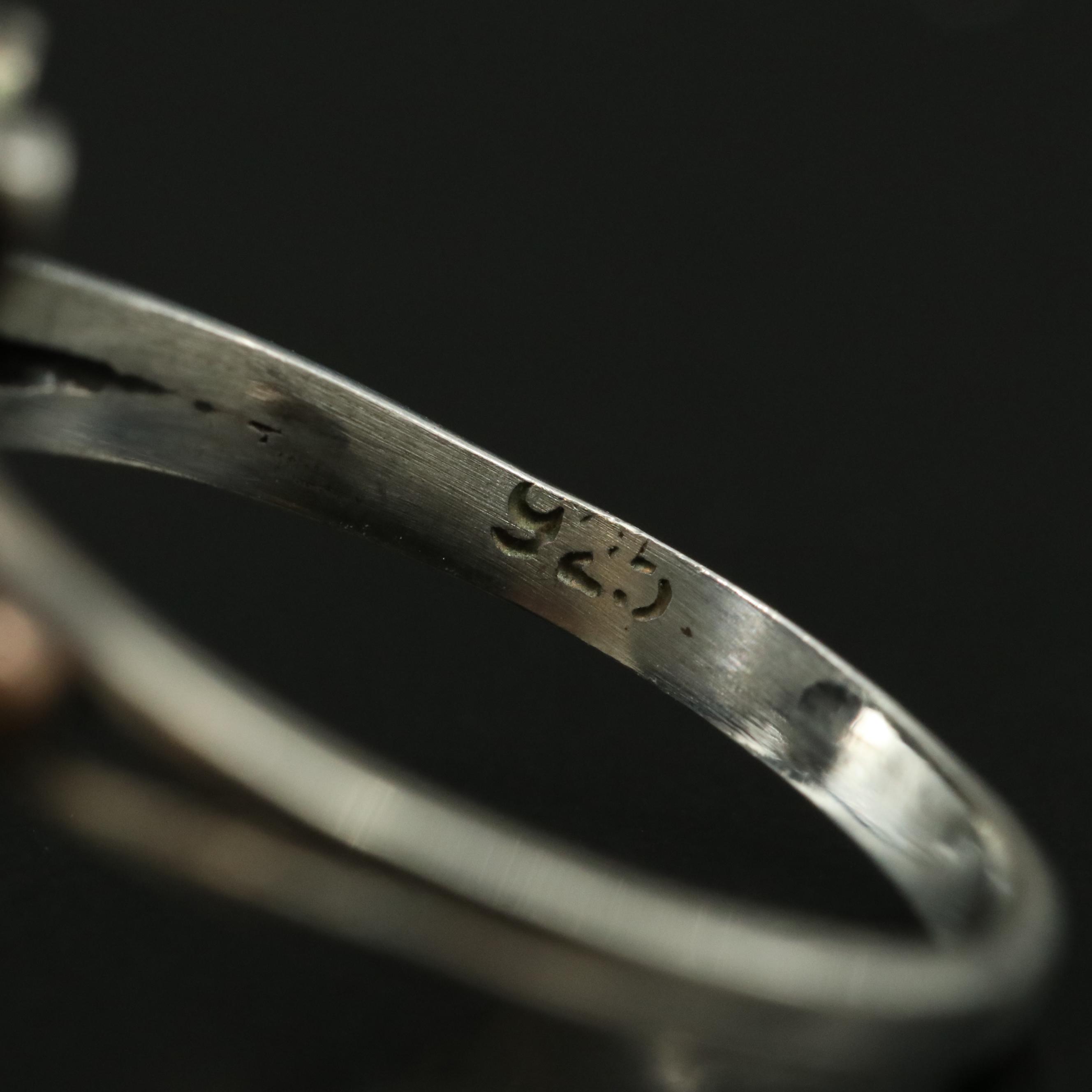 Sterling Turquoise Oval Ring with Bead Detail