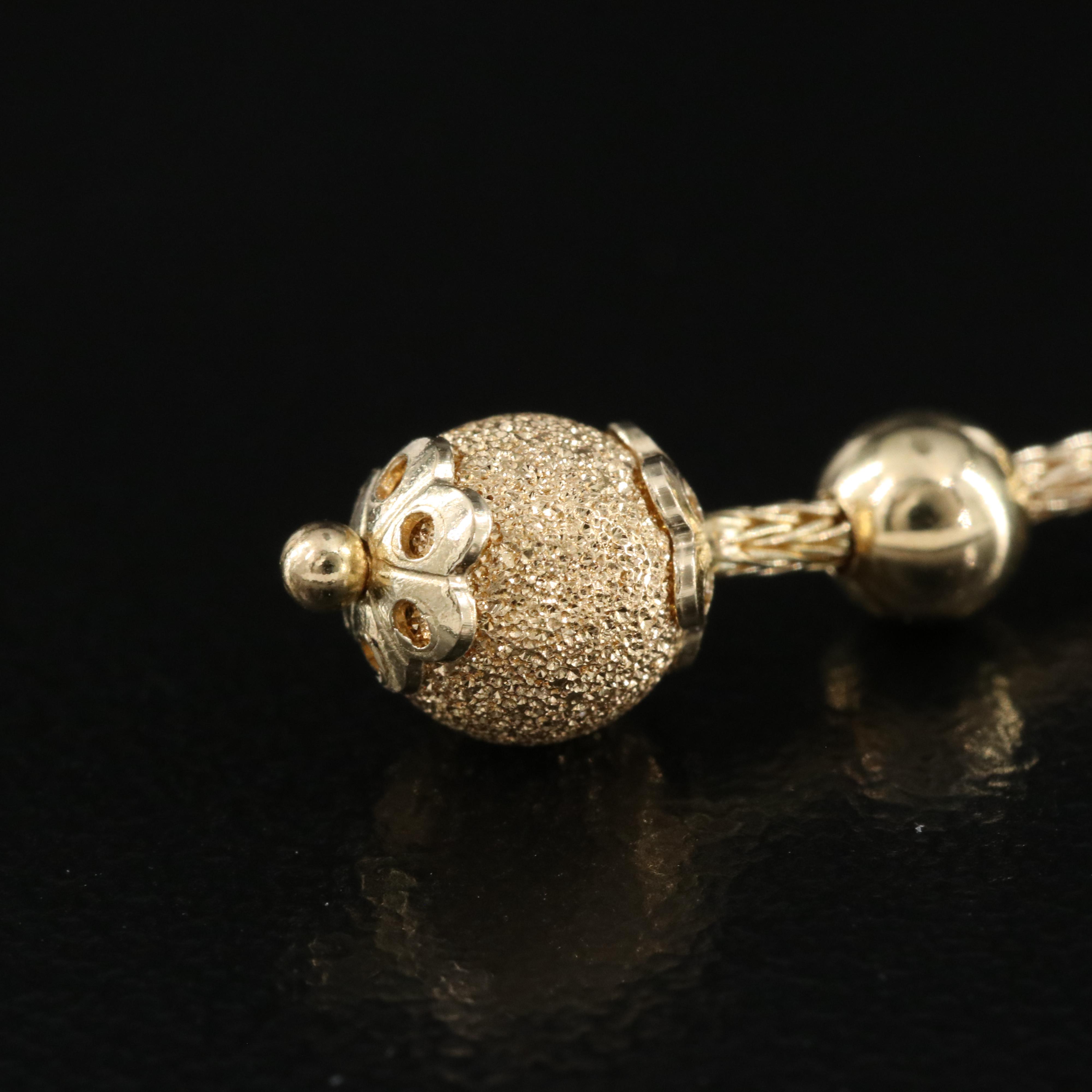18K Diamond-Cut Ball Earrings