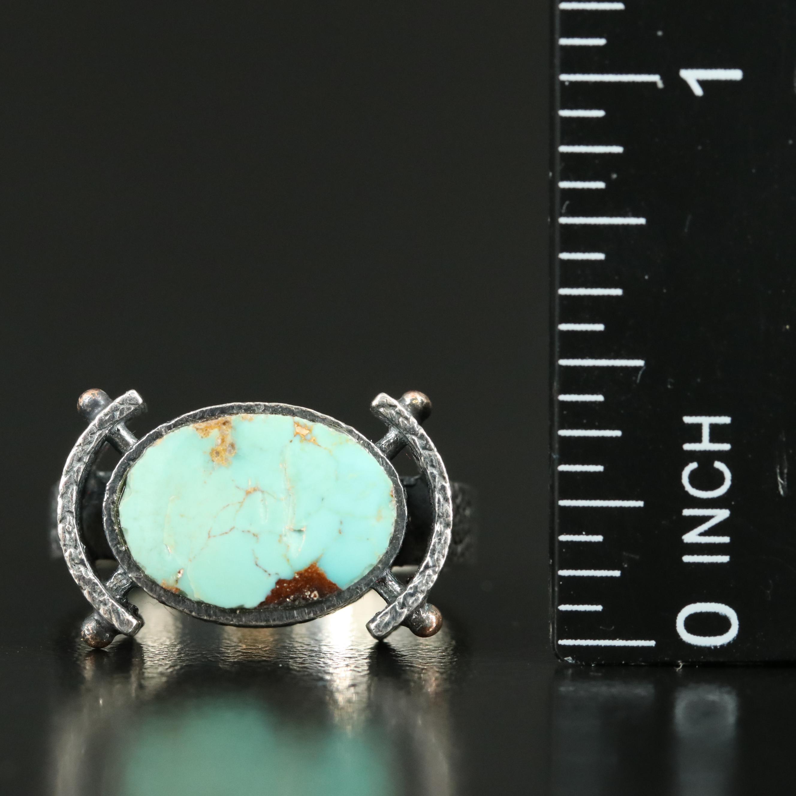 Sterling Turquoise East-West Ring