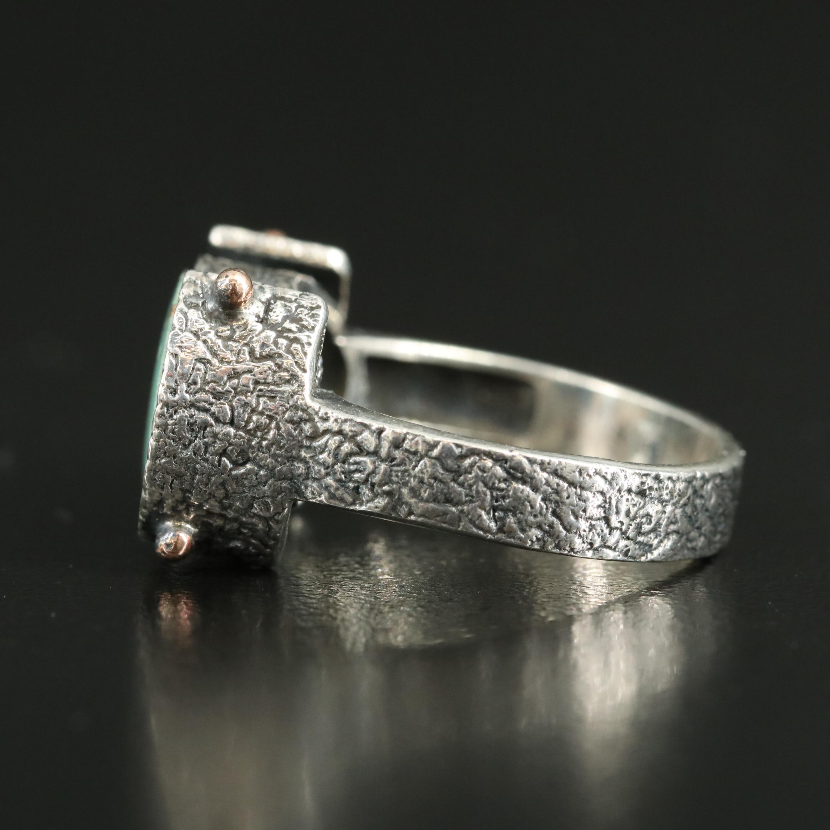 Sterling Turquoise East-West Ring