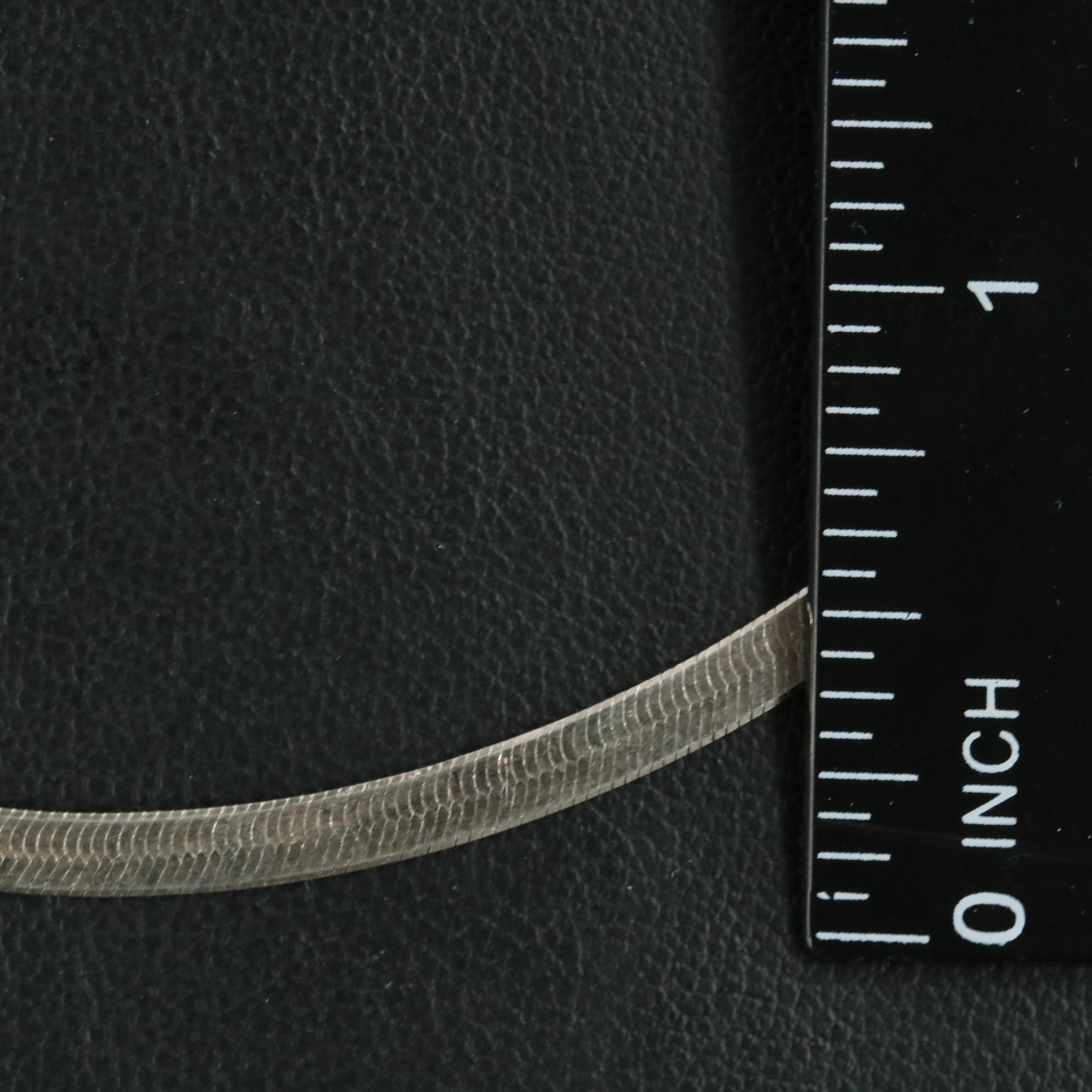 Sterling Herringbone Chain Necklace