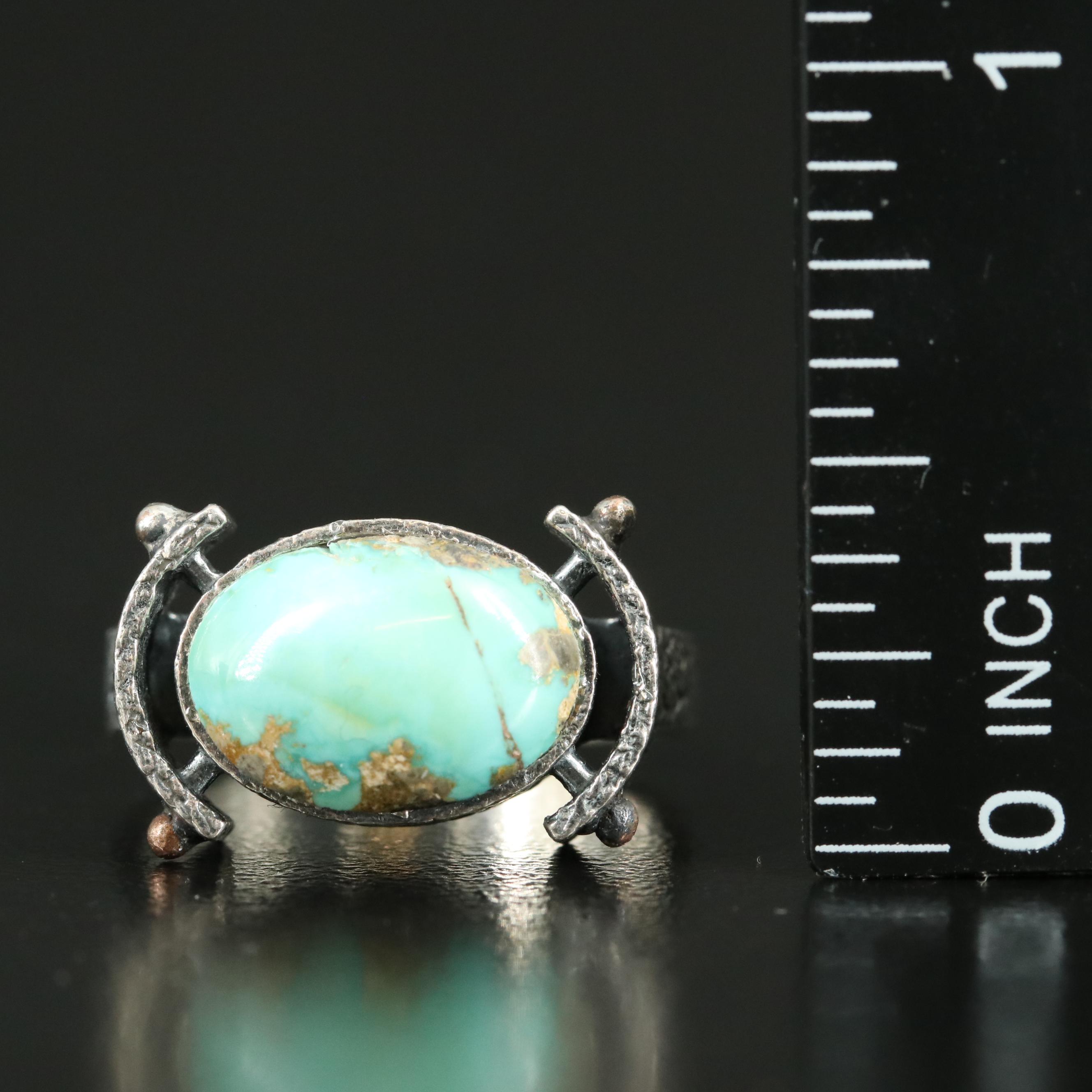 Sterling Turquoise East-West Ring