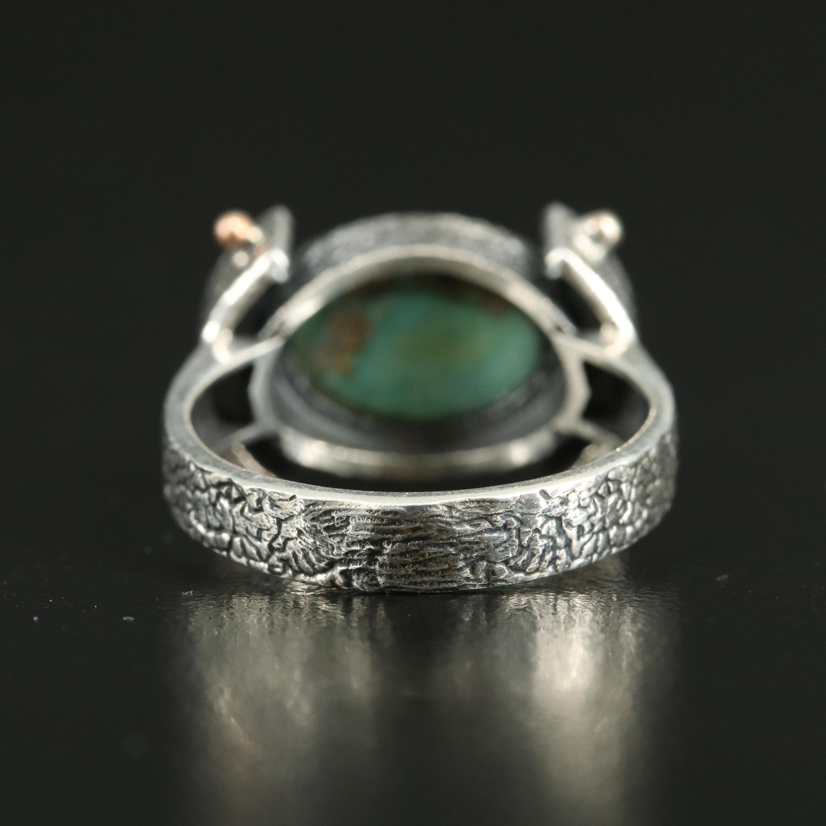 Sterling Turquoise East-West Ring