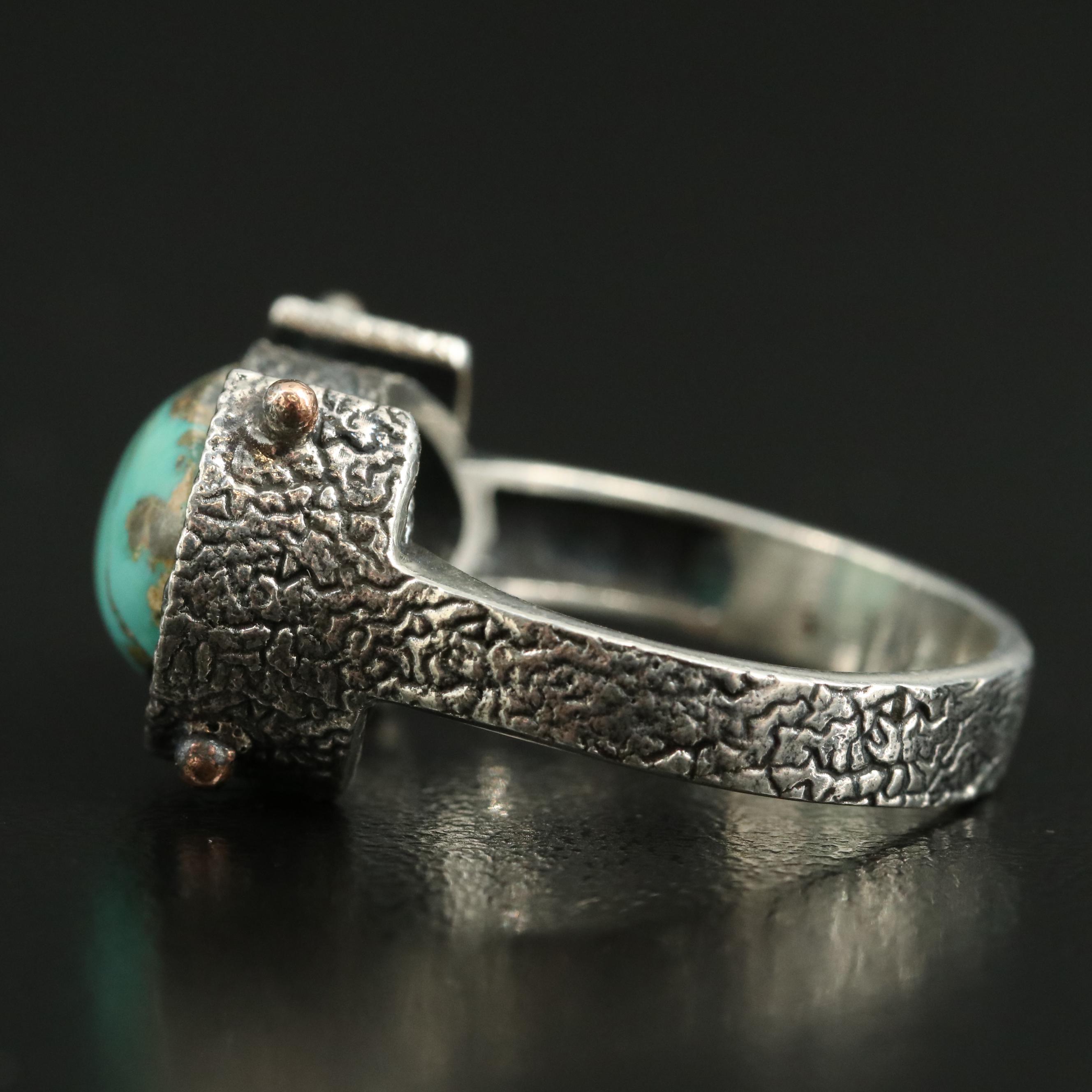 Sterling Turquoise East-West Ring