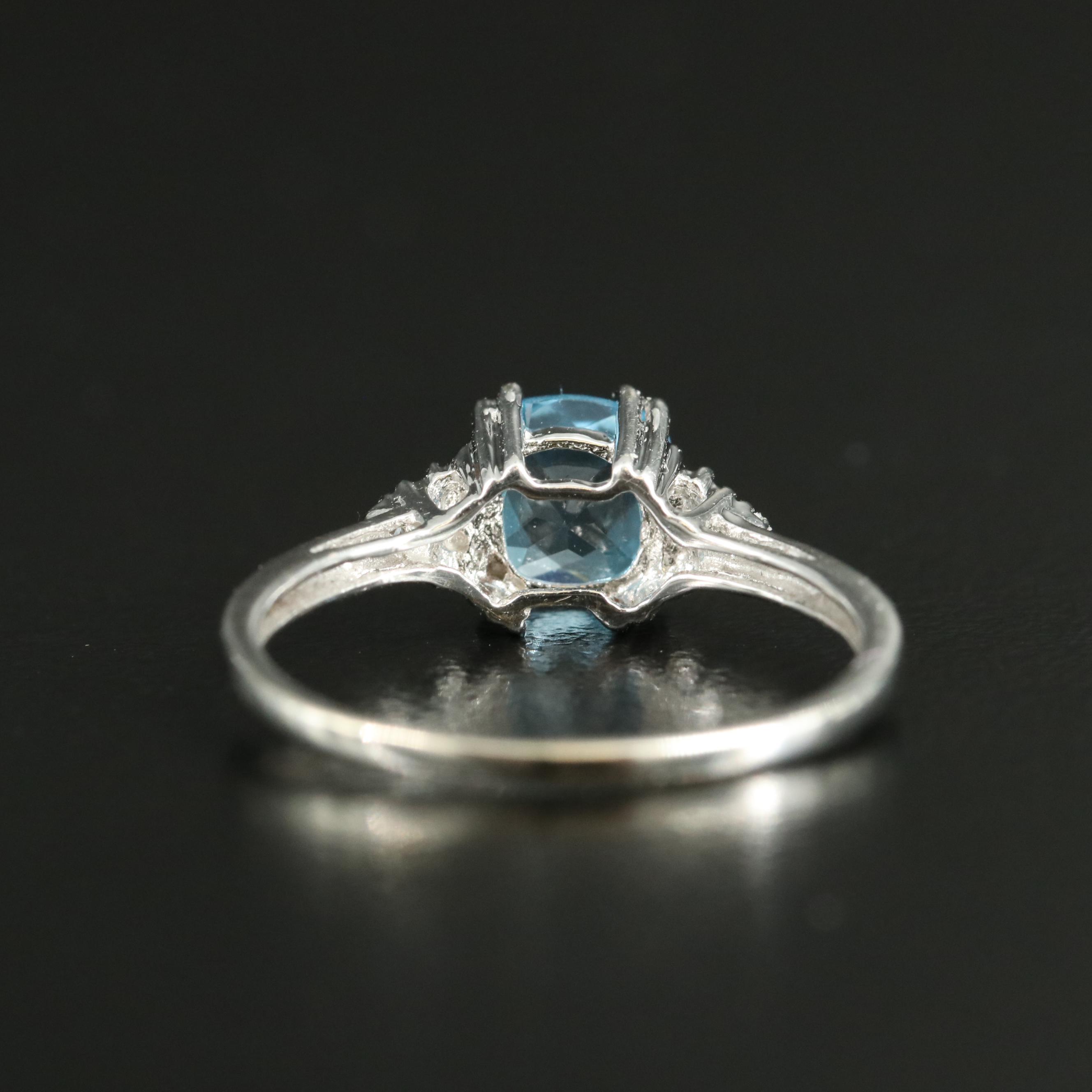 14K Sky Blue Topaz and Diamond Ring
