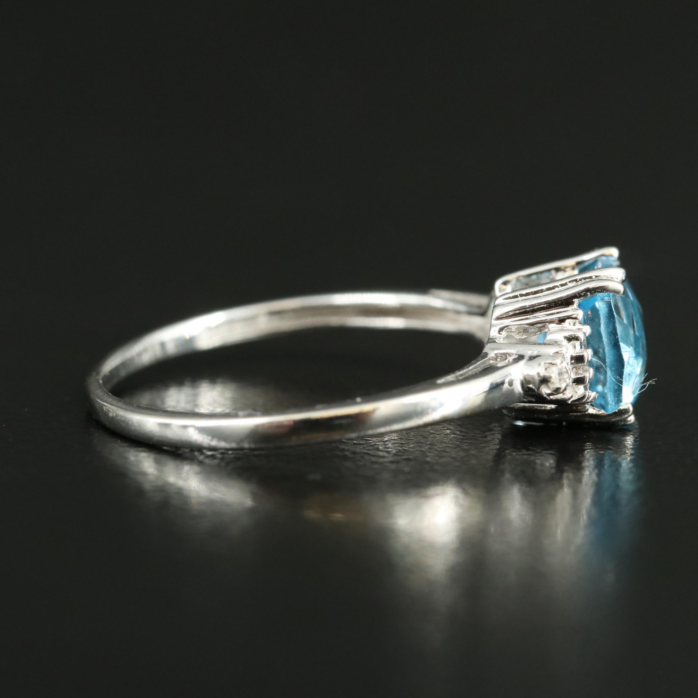 14K Sky Blue Topaz and Diamond Ring