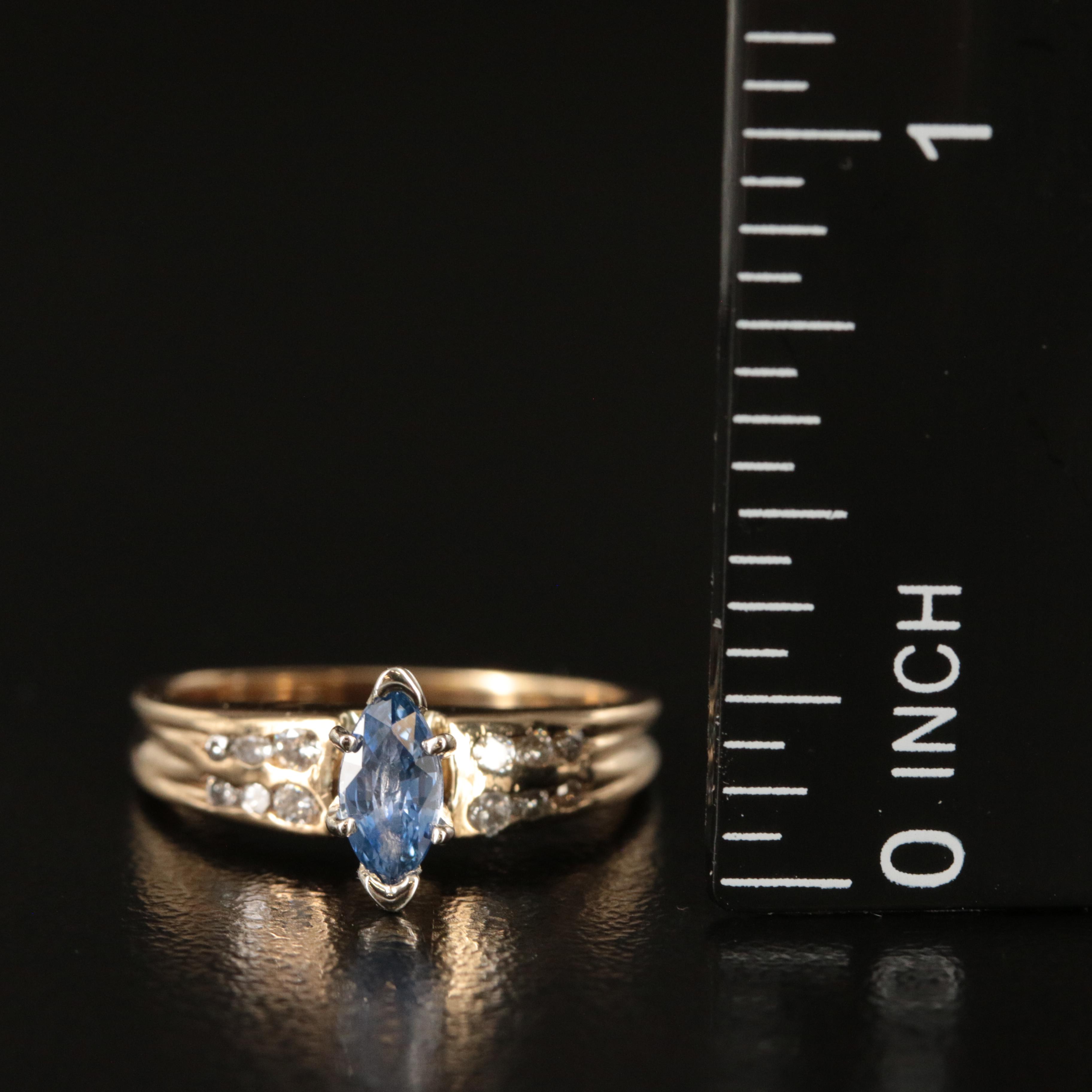 14K Sapphire and Diamond Ring