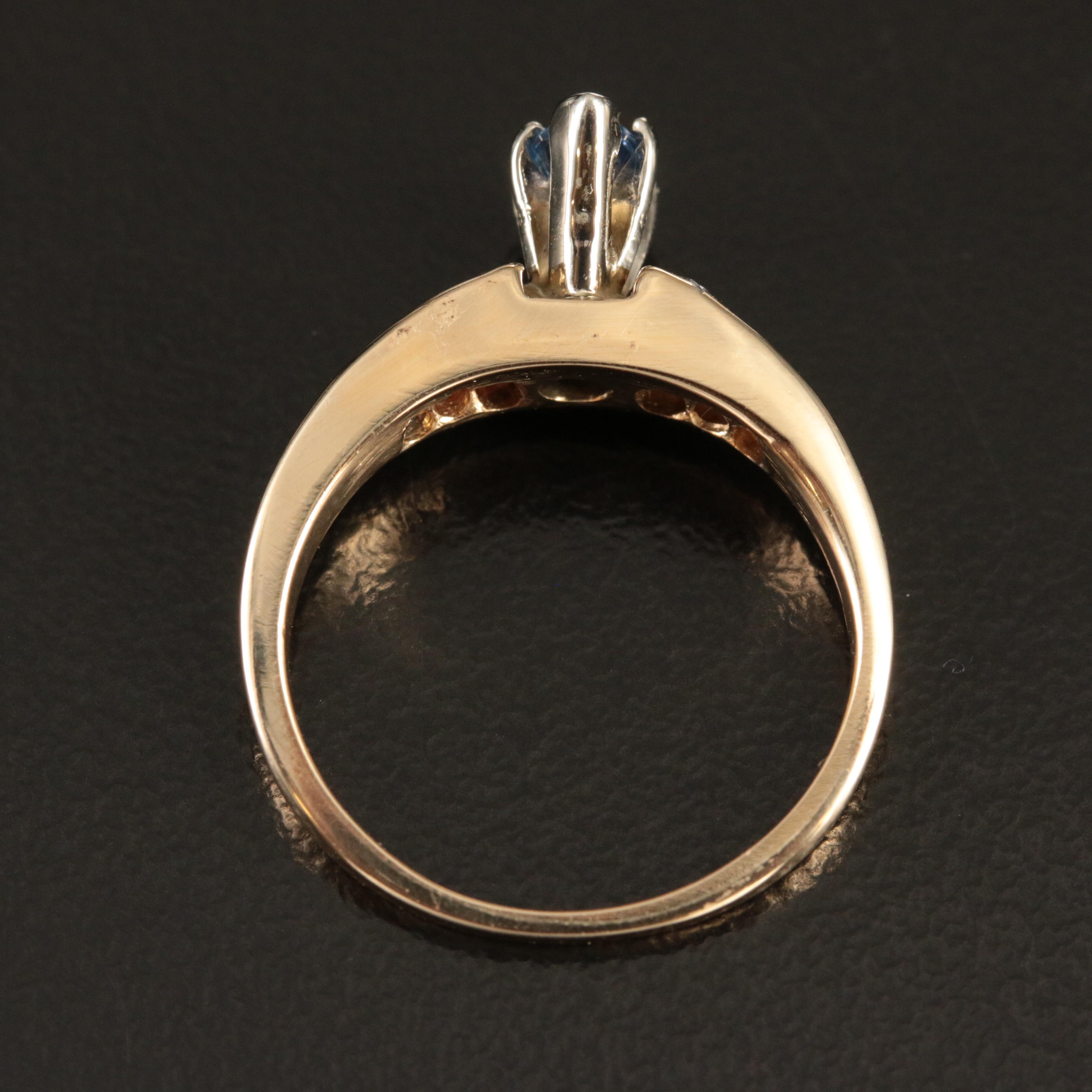 14K Sapphire and Diamond Ring