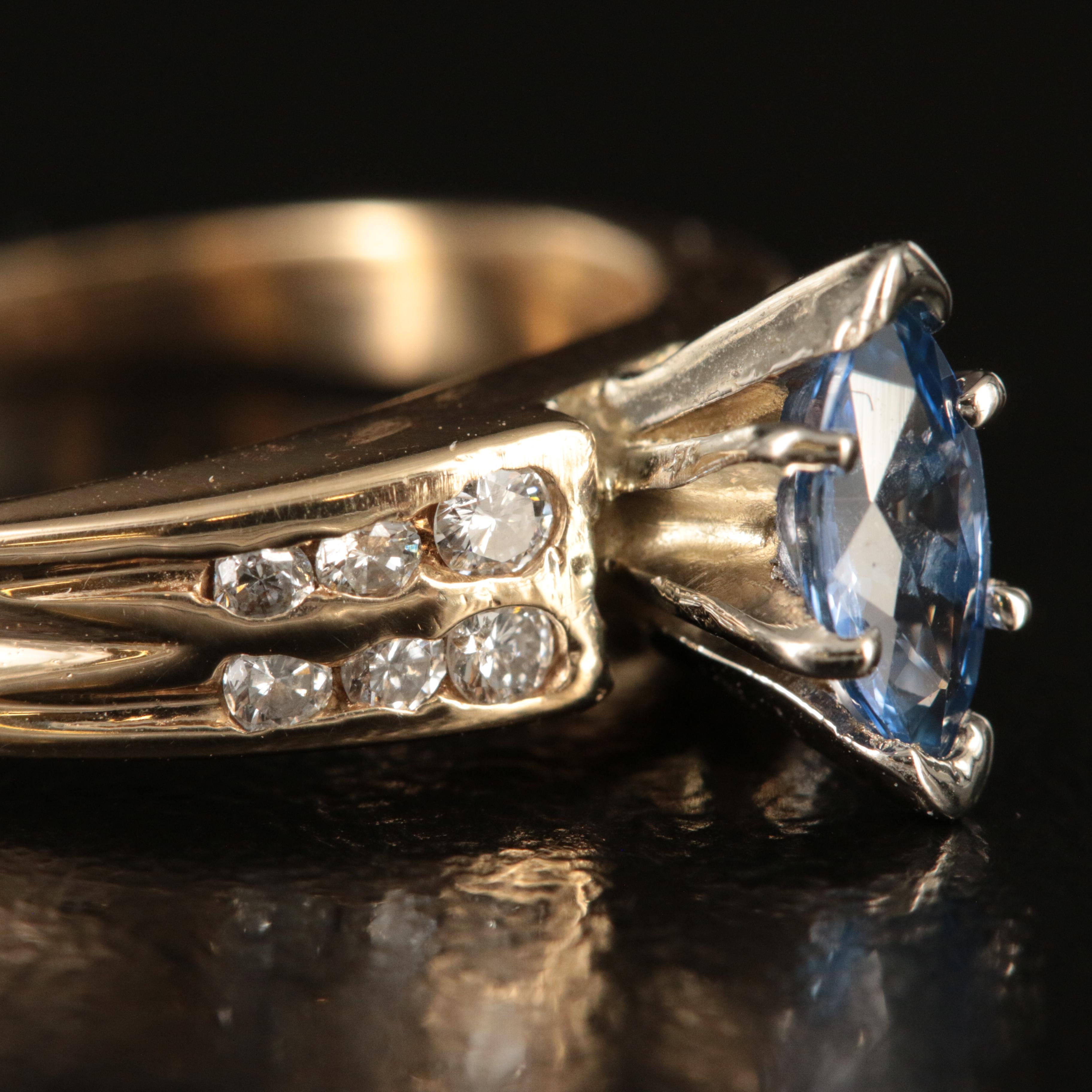 14K Sapphire and Diamond Ring