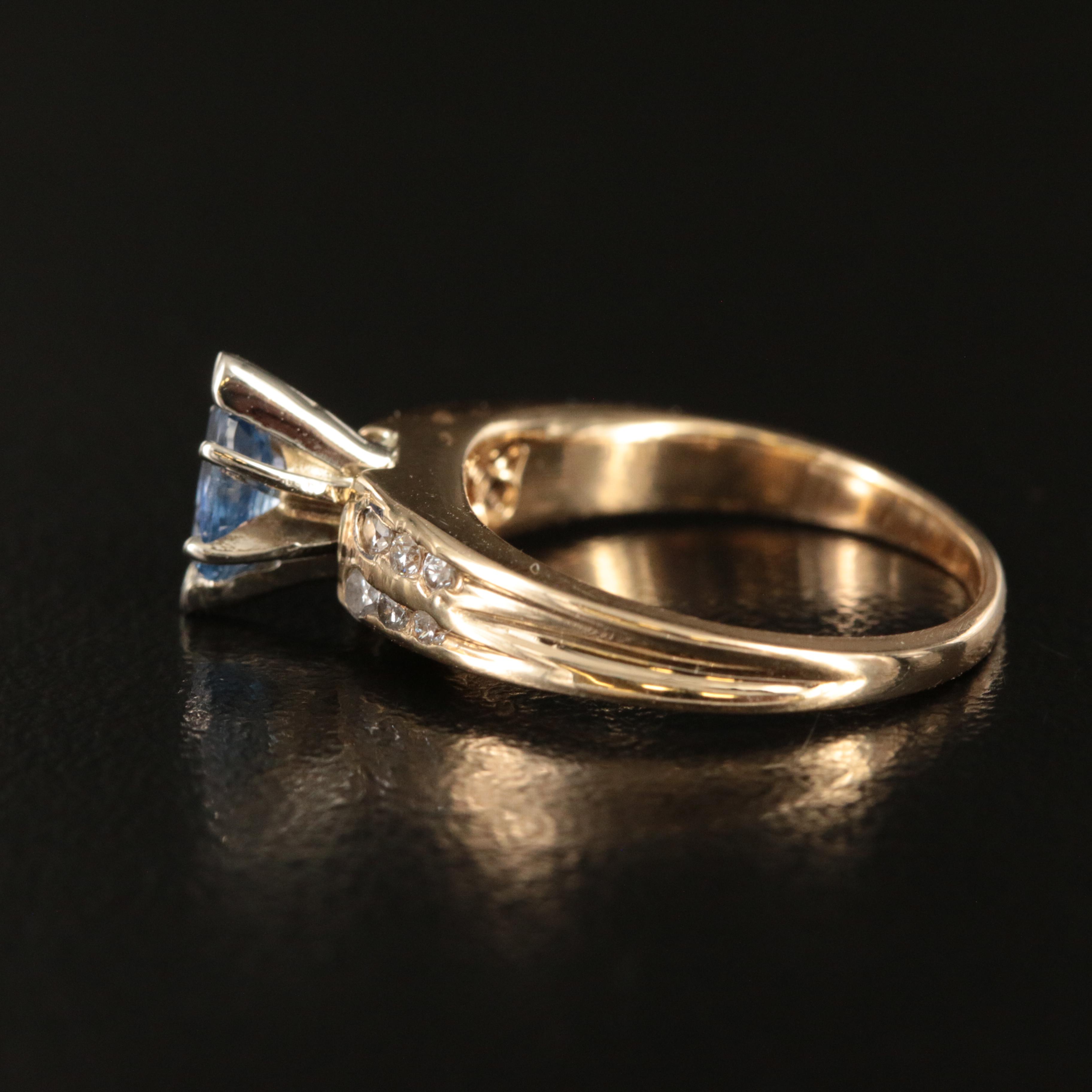 14K Sapphire and Diamond Ring