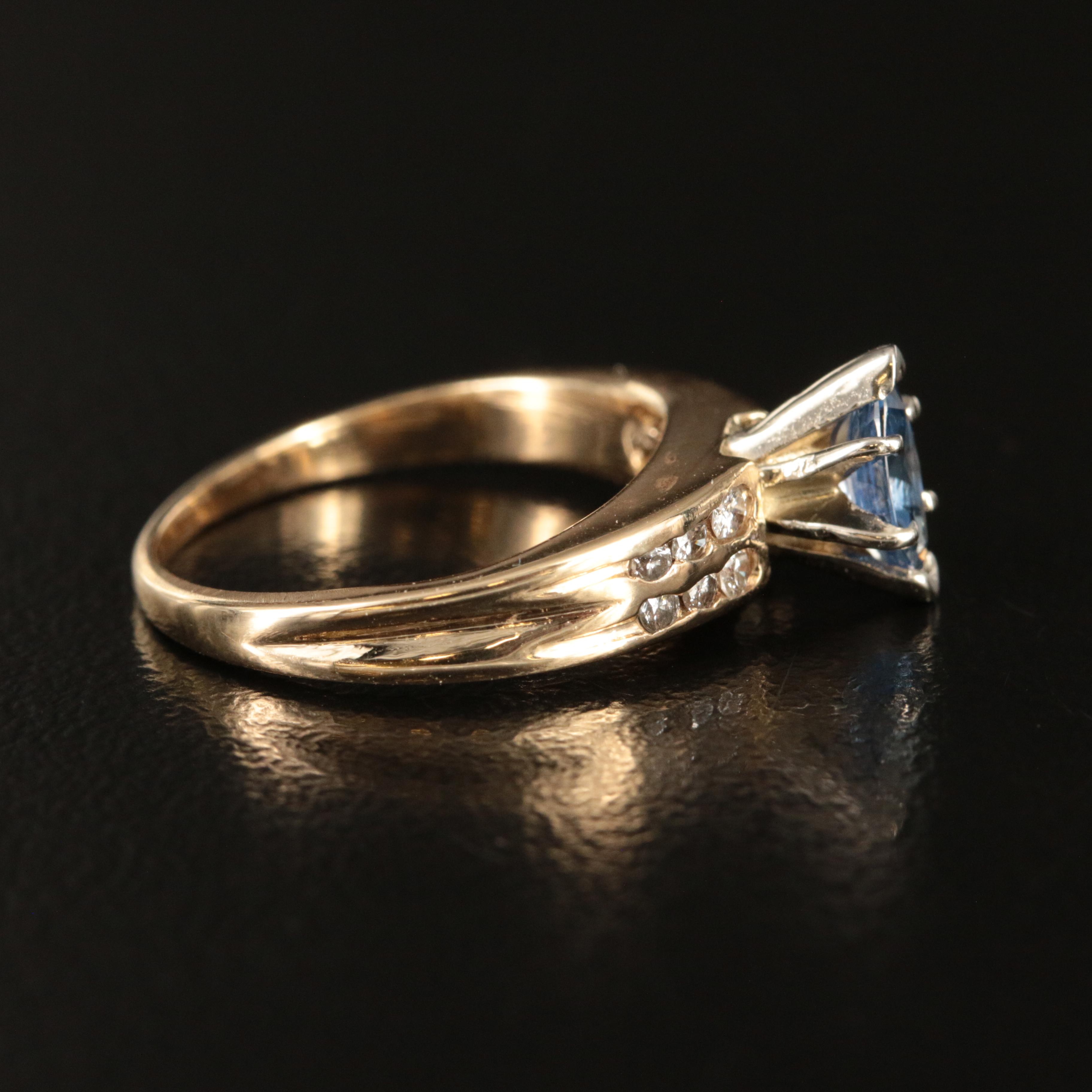 14K Sapphire and Diamond Ring