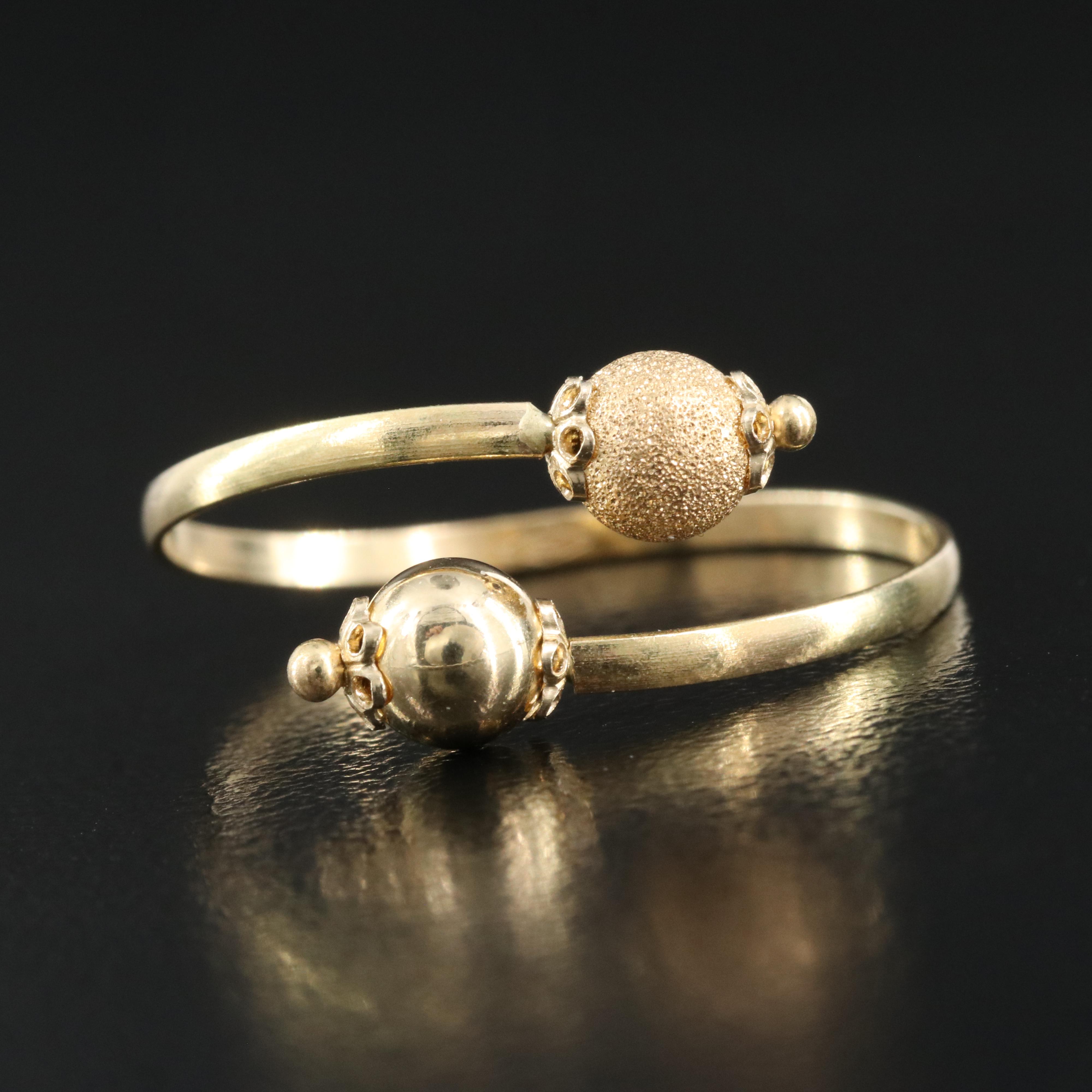 18K Ball-Tipped Bypass Ring