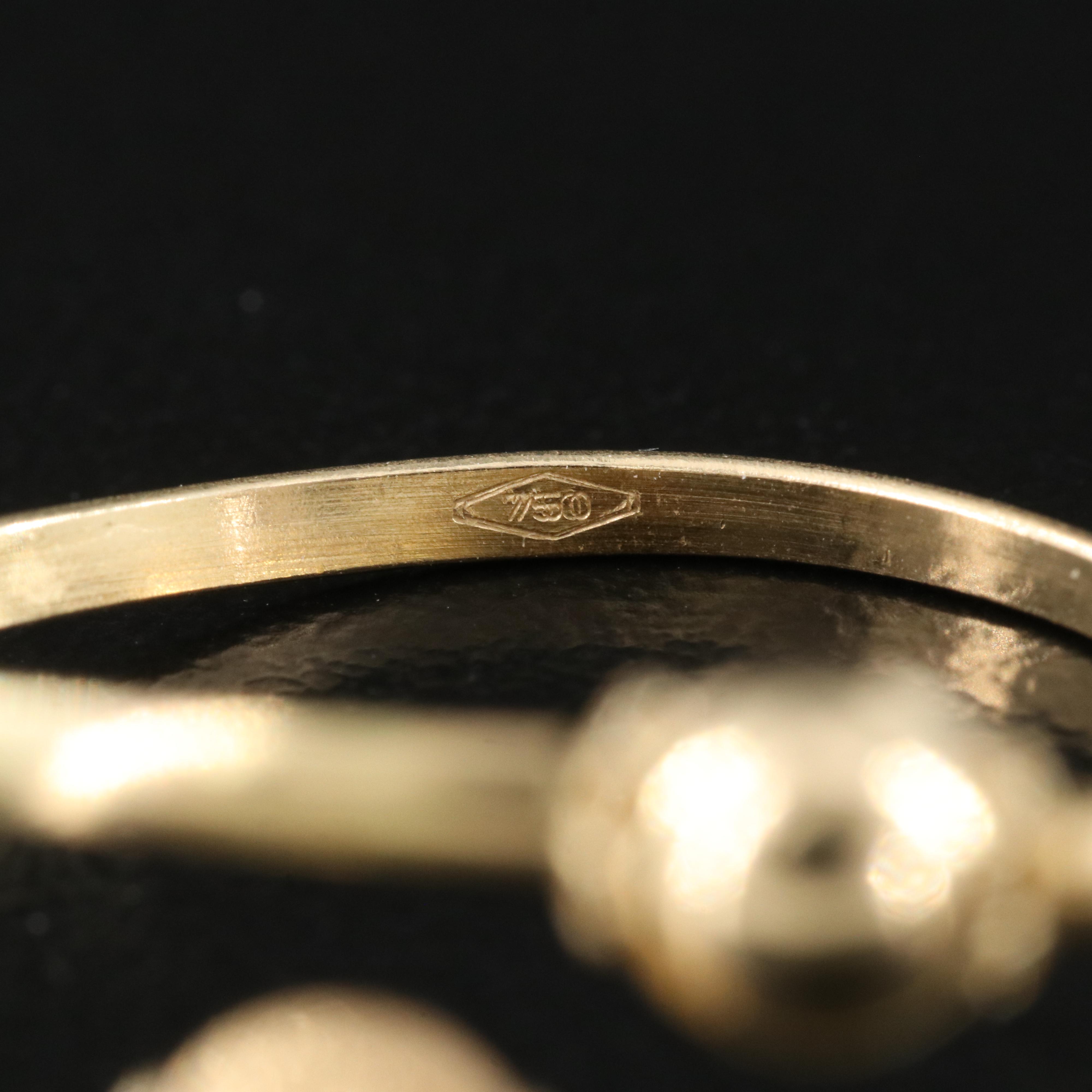 18K Ball-Tipped Bypass Ring