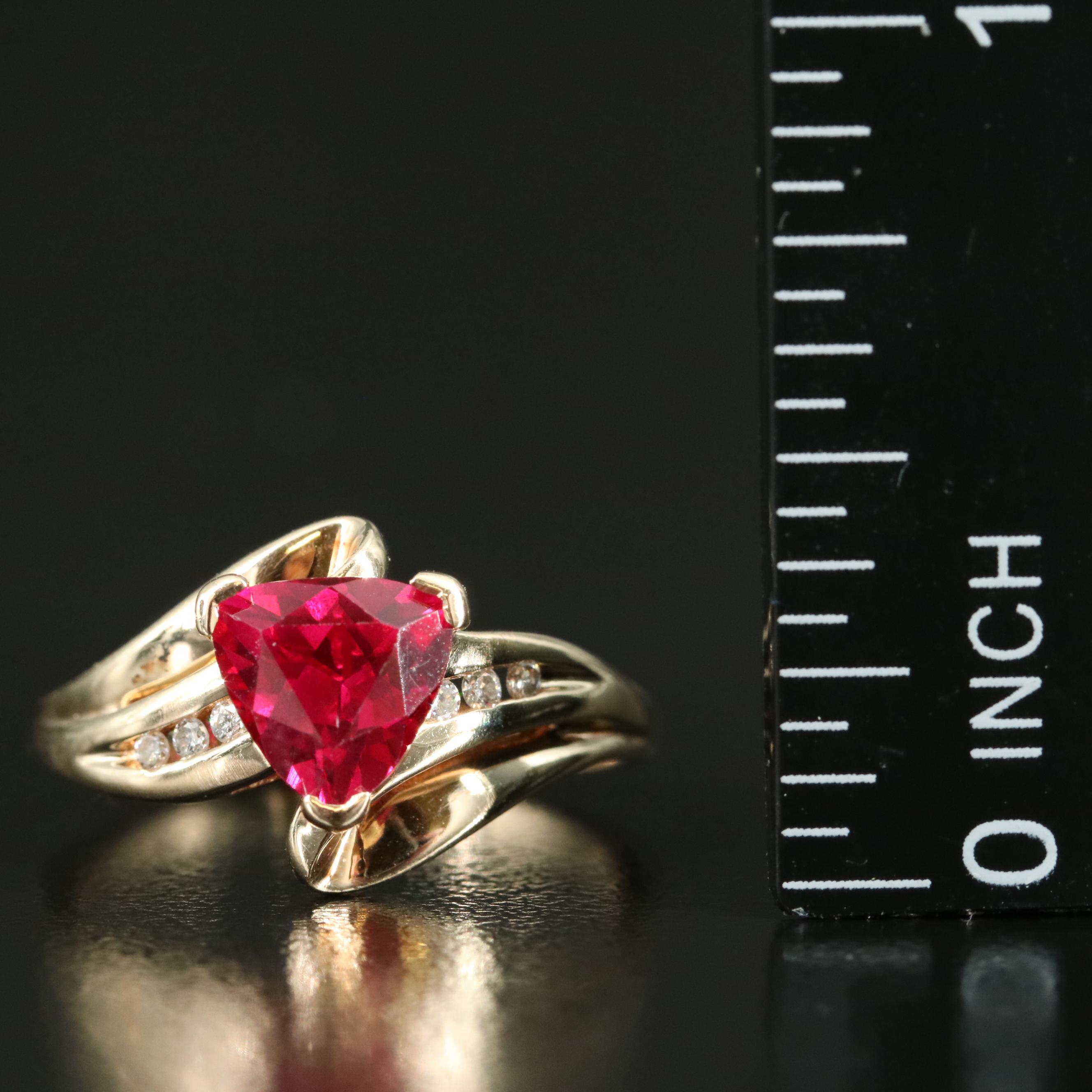 10K Ruby and Diamond Ribbon Ring