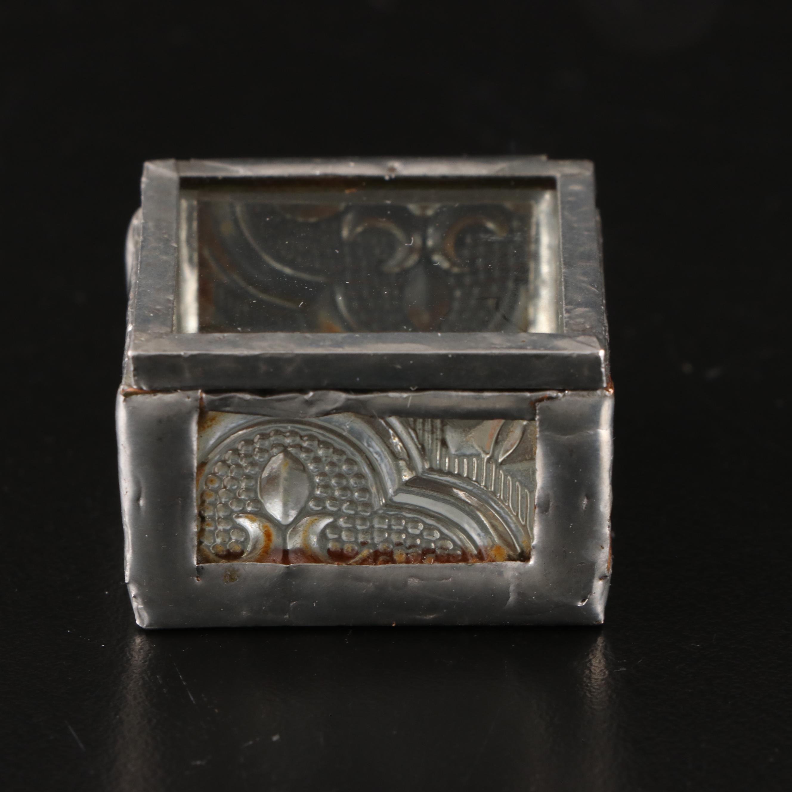 Mexican Sterling Silver Stone Inlaid Key Ring with Other Decorative Boxes