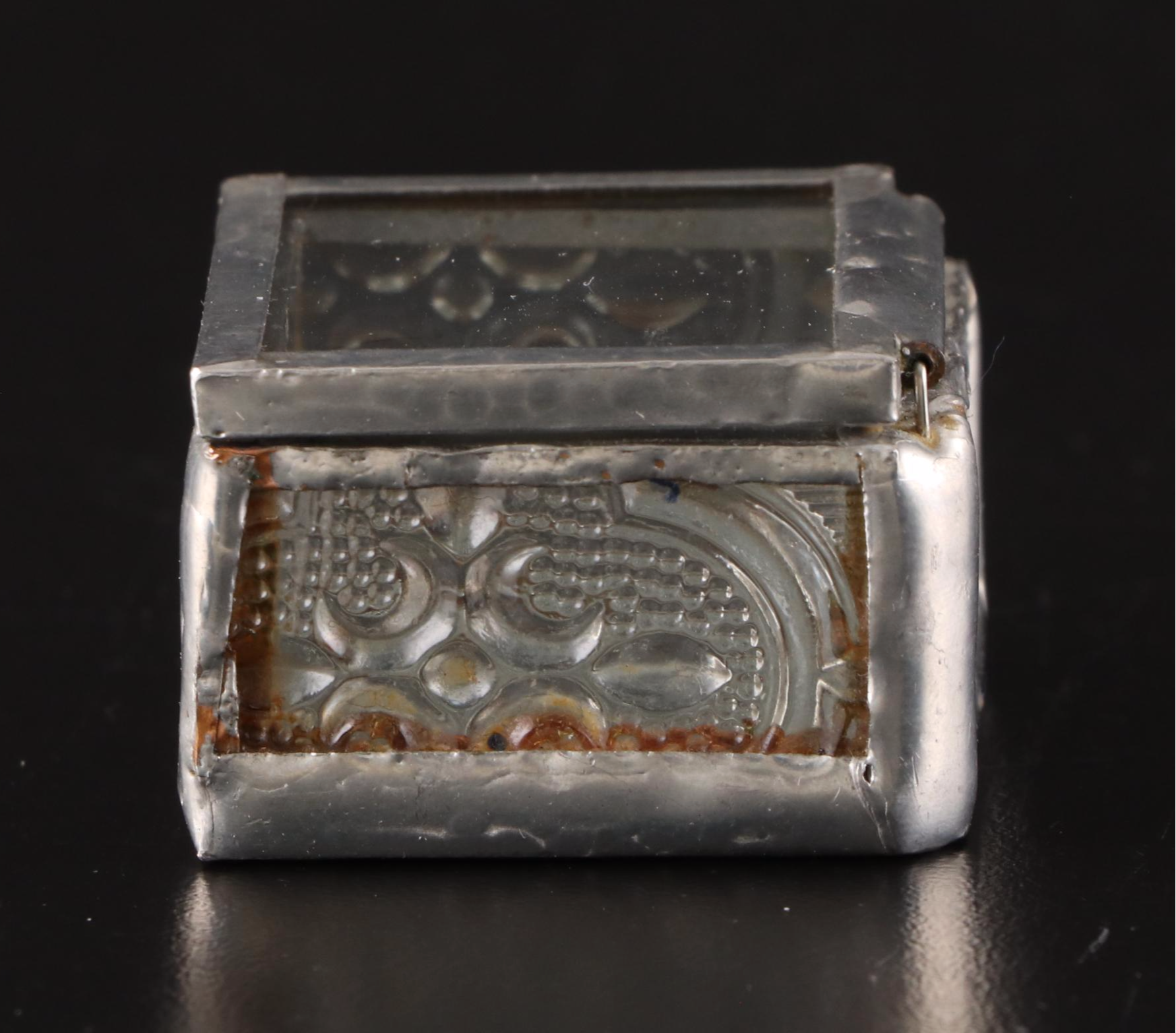 Mexican Sterling Silver Stone Inlaid Key Ring with Other Decorative Boxes